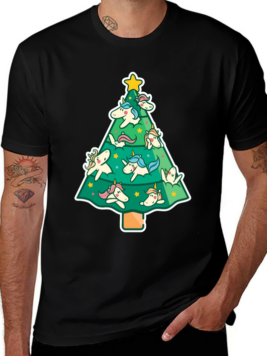 Unicorn Christmas Tree Graphic Tee