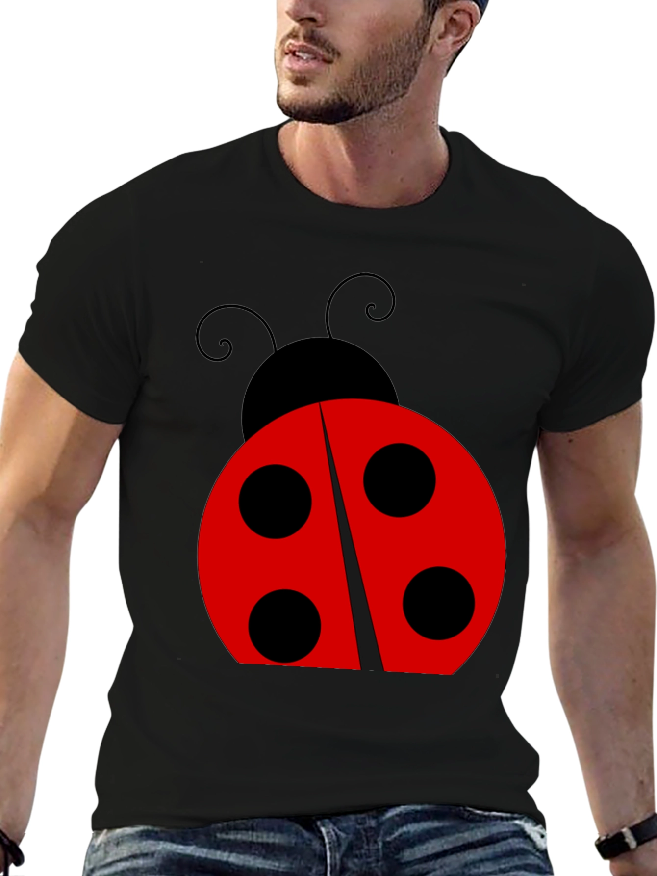 Ladybug Graphic Black T-Shirt