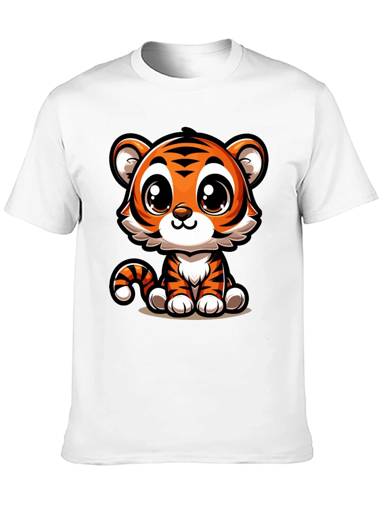 Cute Cartoon Tiger Graphic T-Shirt