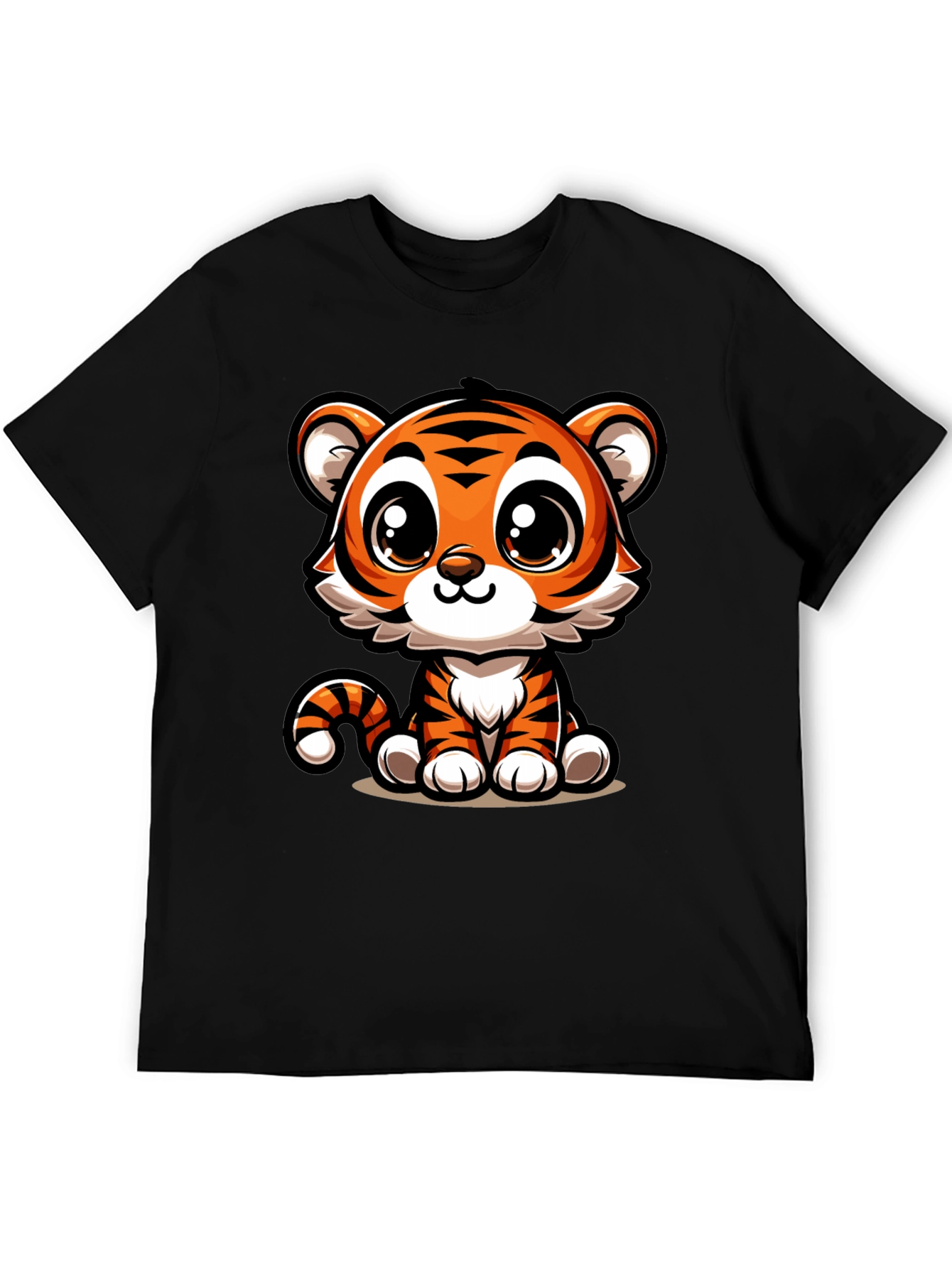 Cute Cartoon Tiger Graphic T-Shirt
