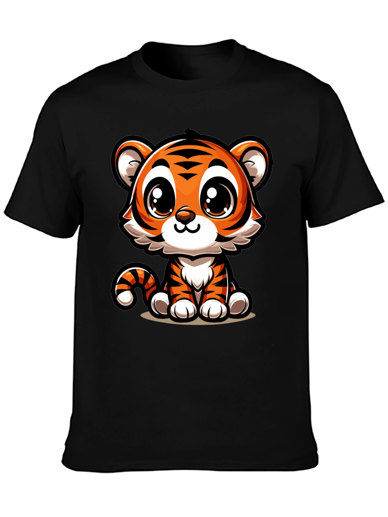 Cute Cartoon Tiger Graphic T-Shirt