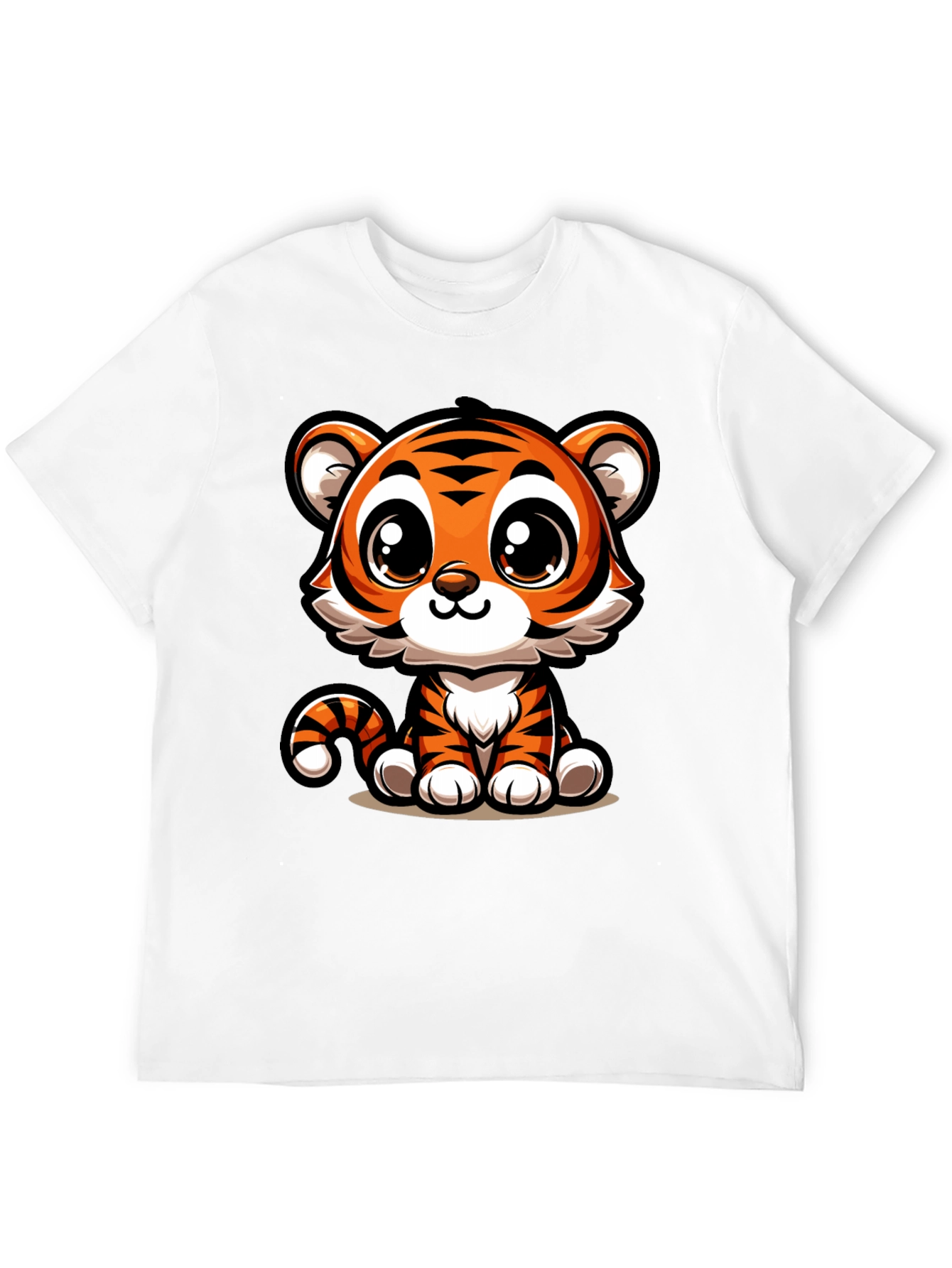 Cute Cartoon Tiger Graphic T-Shirt