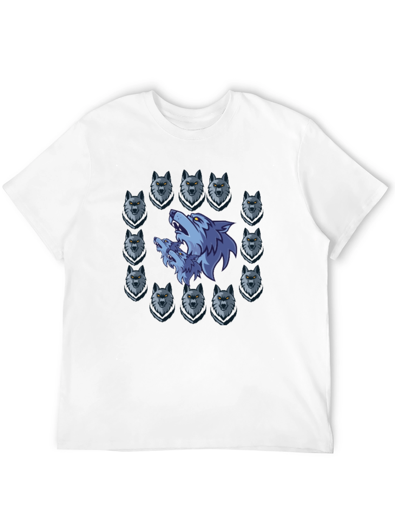 Wolf Pack Graphic Print Black T-Shirt