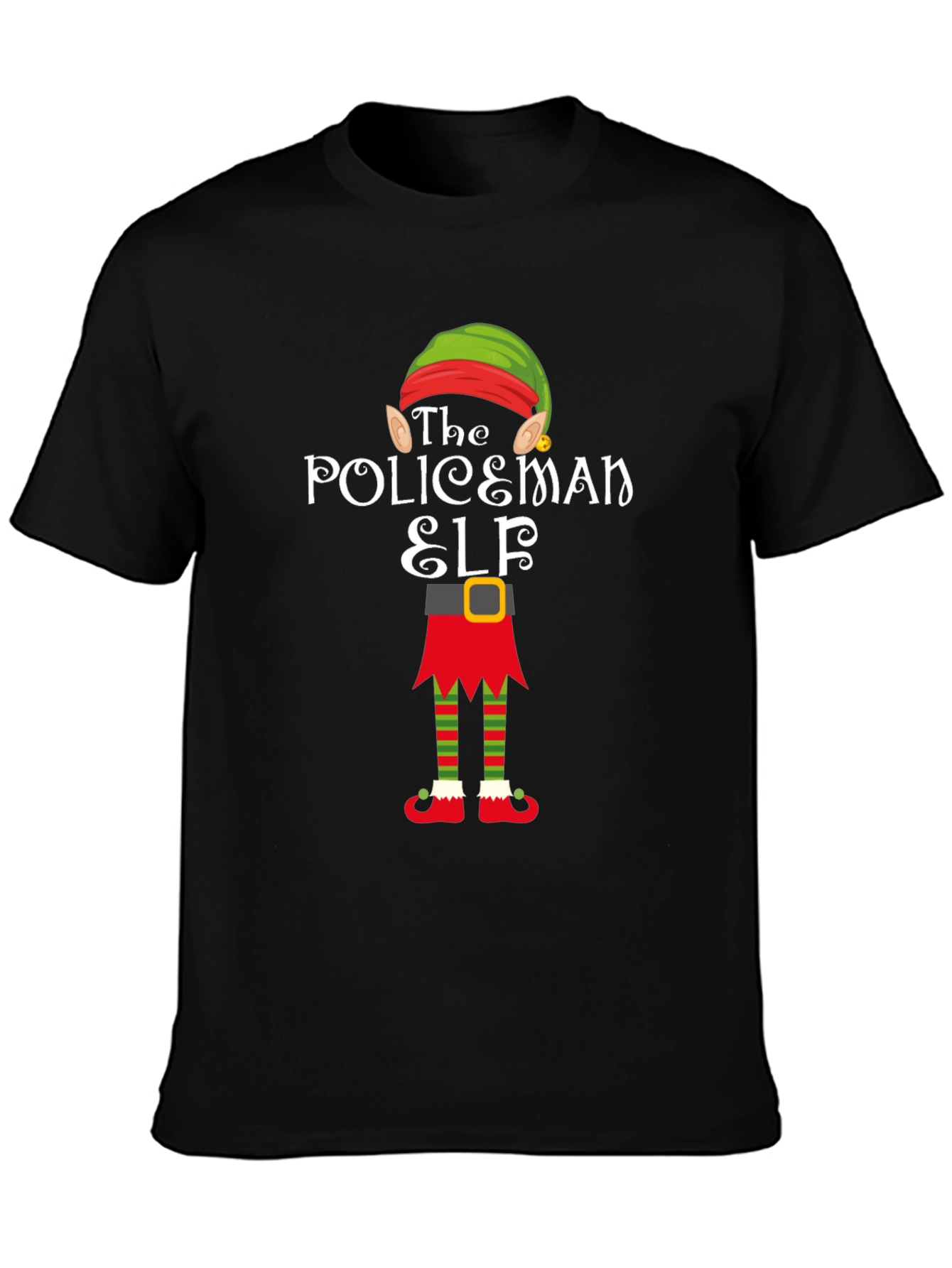 The Policeman Elf Christmas Holiday T-Shirt