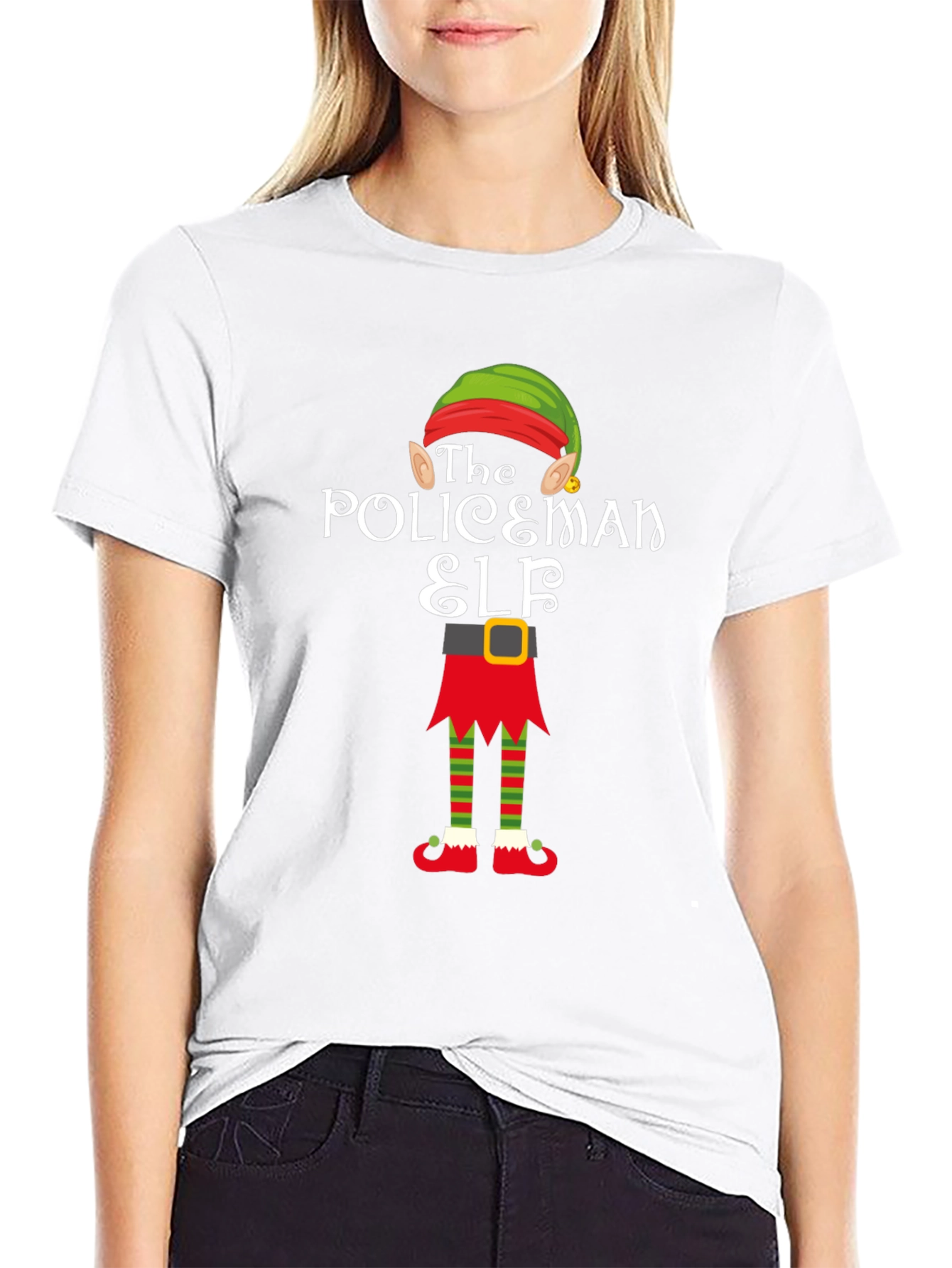 The Policeman Elf Christmas Holiday T-Shirt