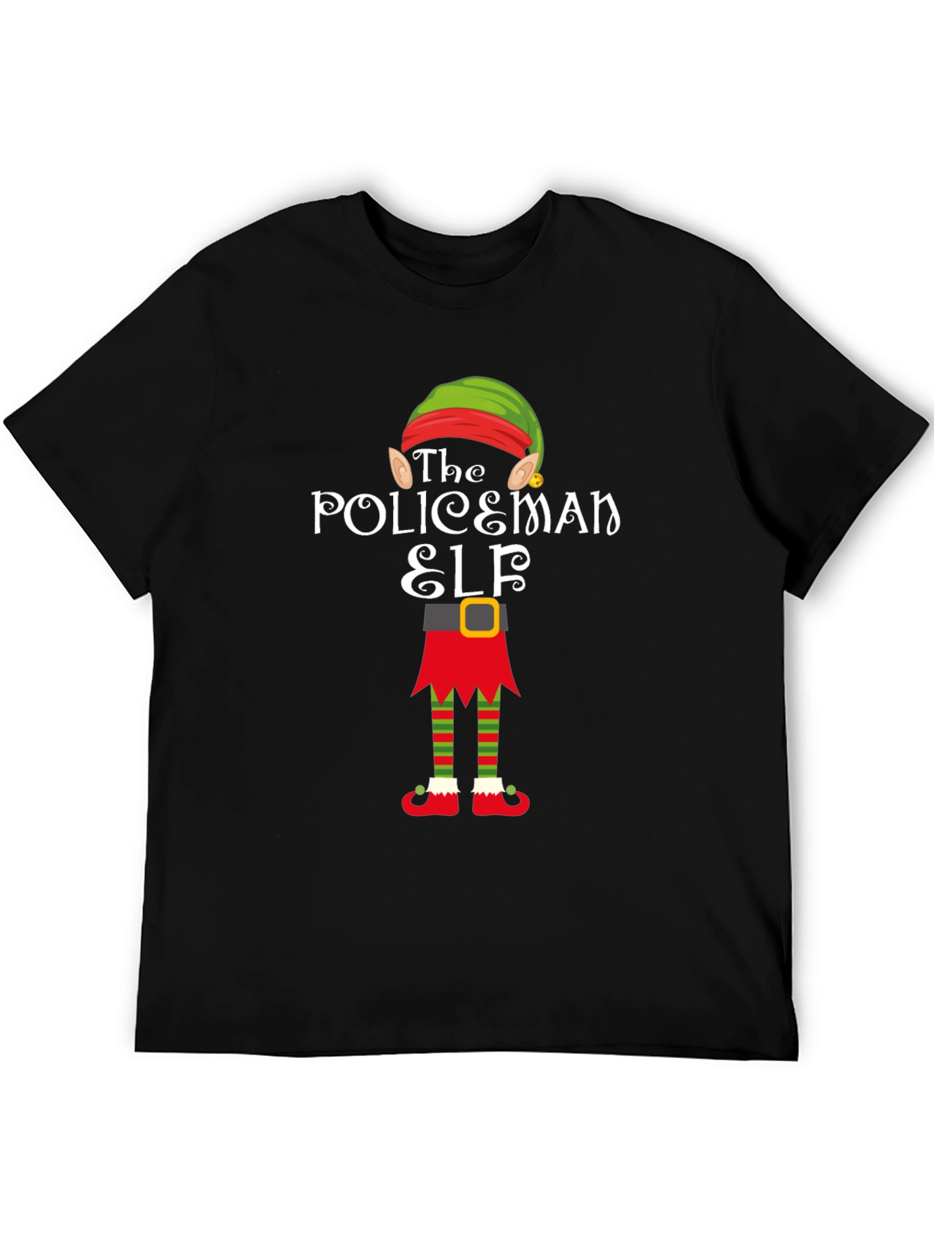The Policeman Elf Christmas Holiday T-Shirt