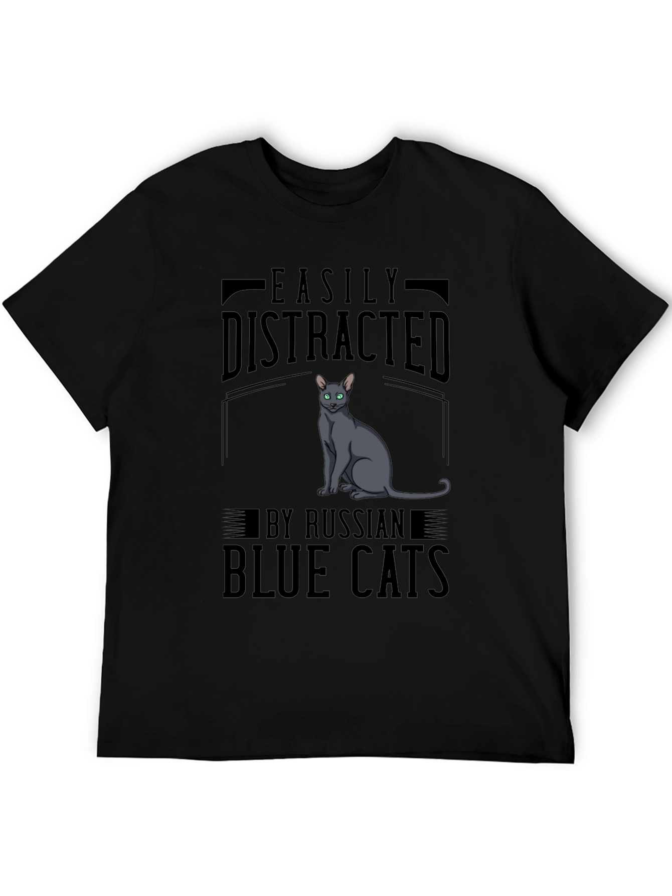 Easily Distracted by Russian Blue Cats T-Shirt