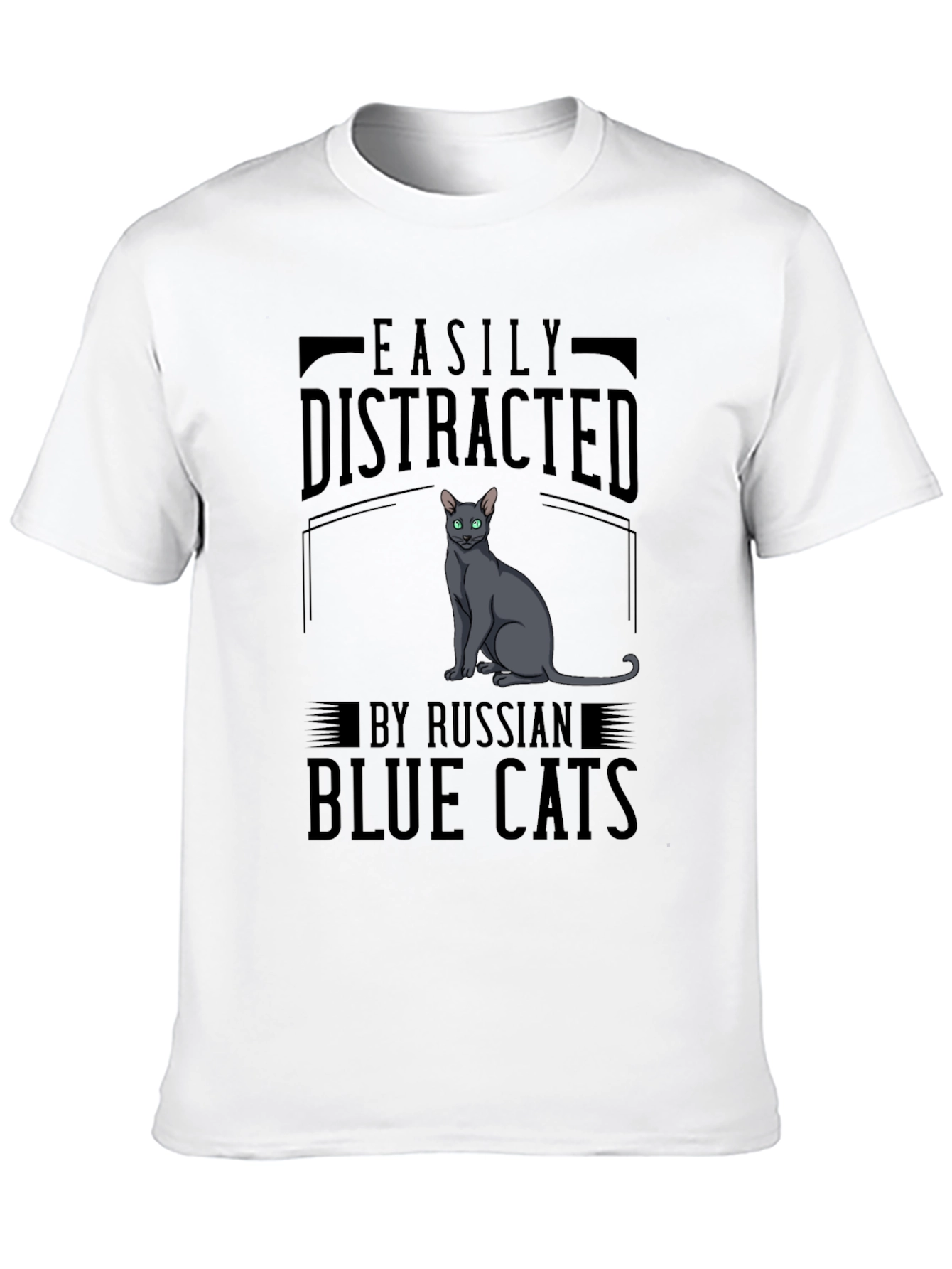 Easily Distracted by Russian Blue Cats T-Shirt