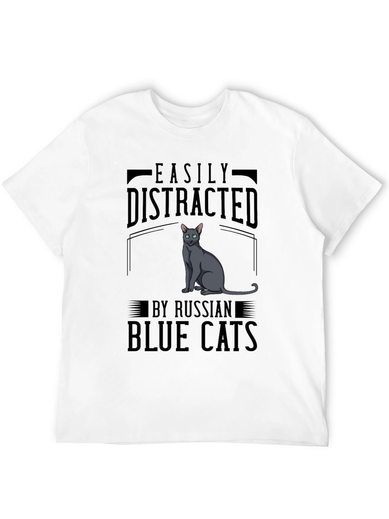 Easily Distracted by Russian Blue Cats T-Shirt