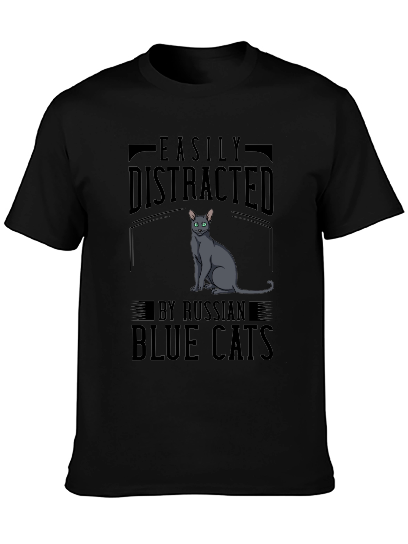Easily Distracted by Russian Blue Cats T-Shirt