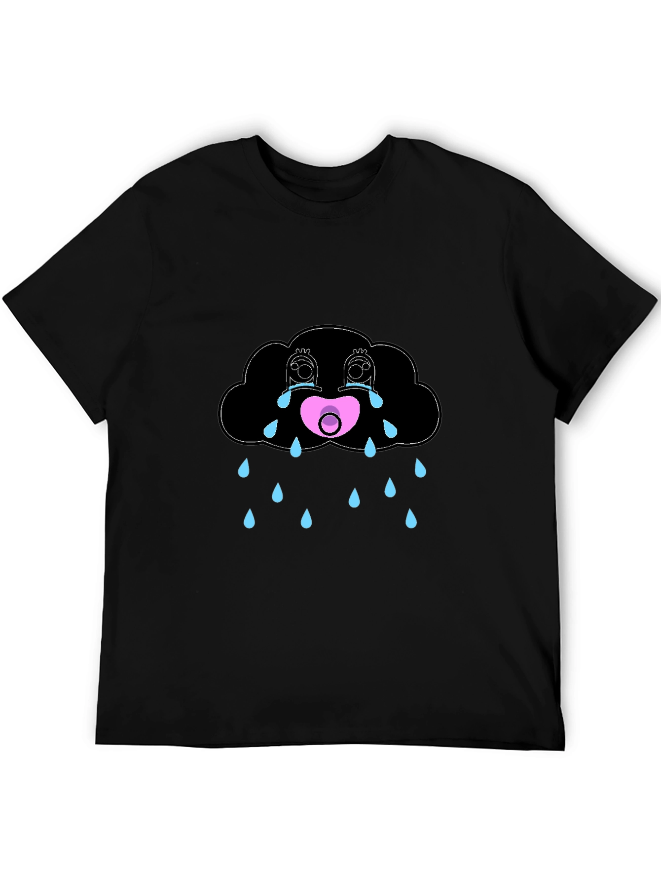 Sad Cloud Graphic Tee - Black Comfort Fit