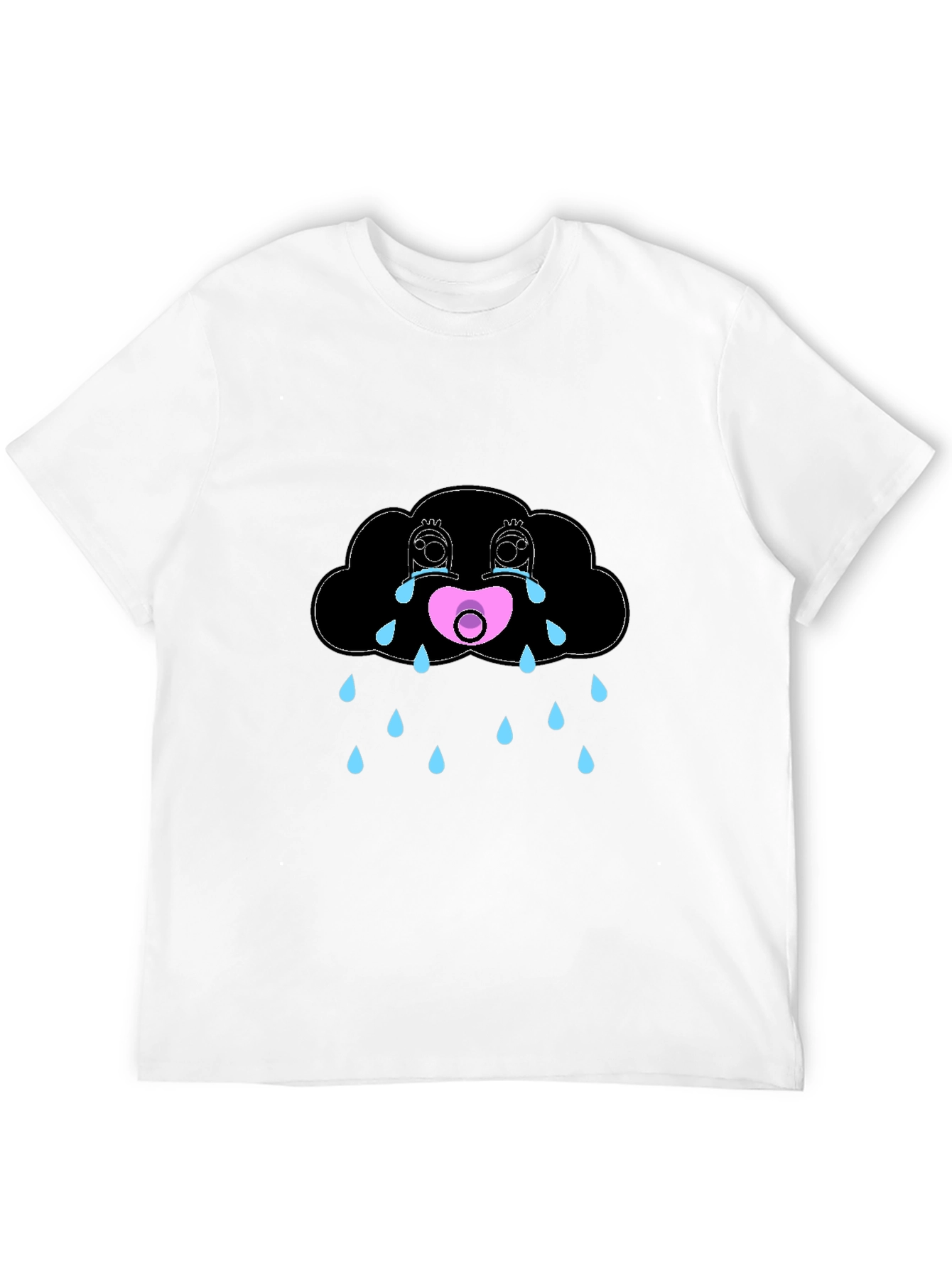 Sad Cloud Graphic Tee - Black Comfort Fit