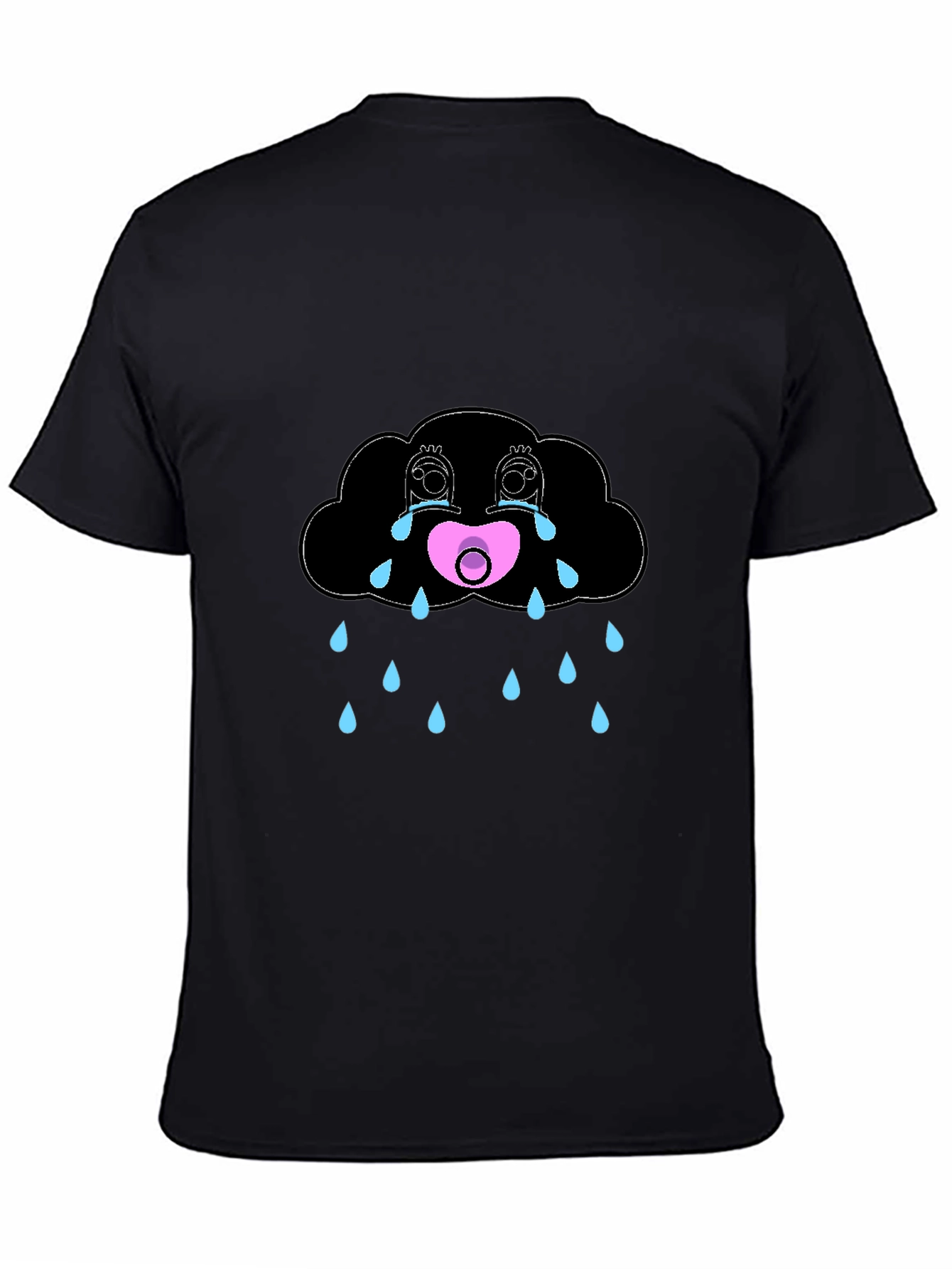 Sad Cloud Graphic Tee - Black Comfort Fit