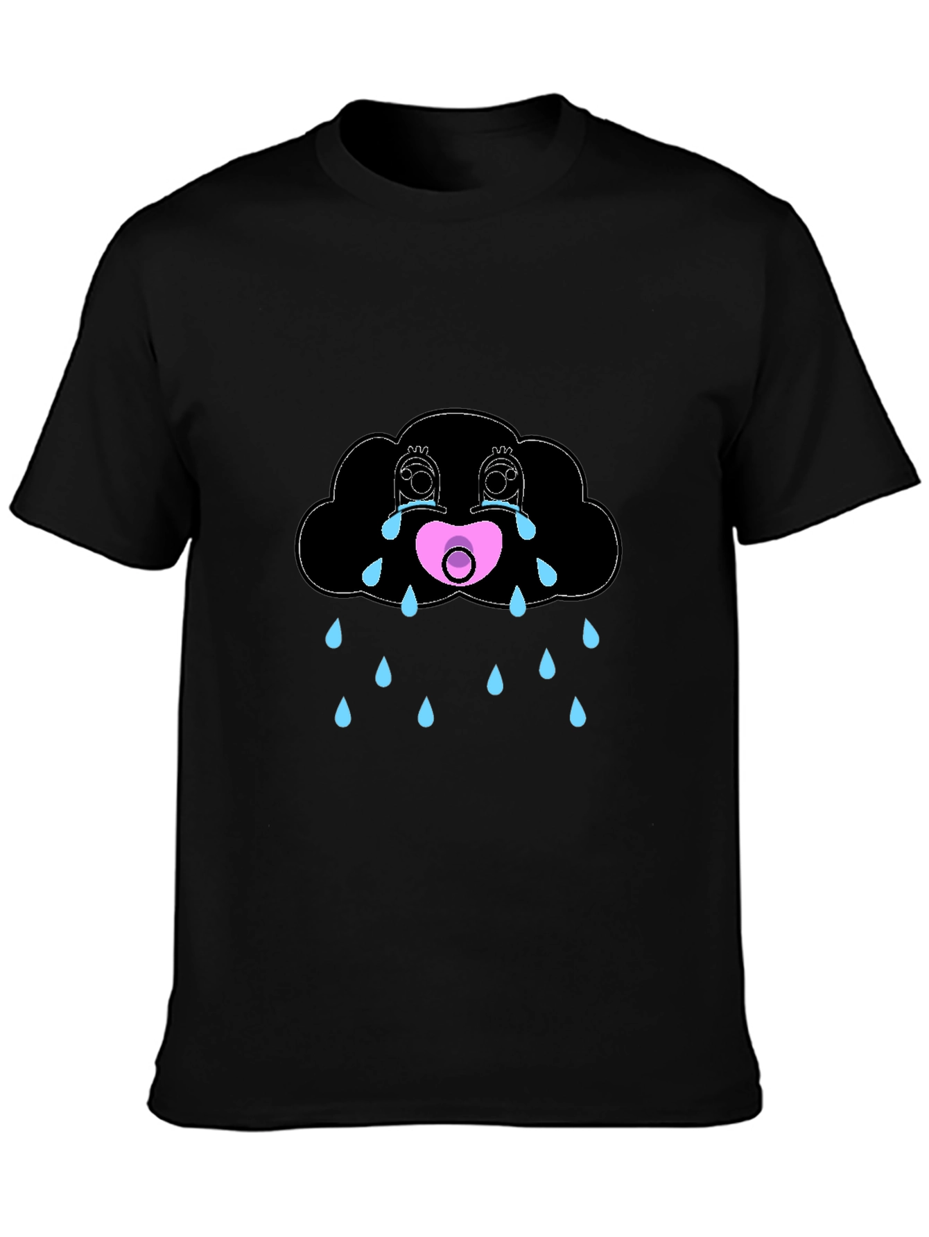Sad Cloud Graphic Tee - Black Comfort Fit