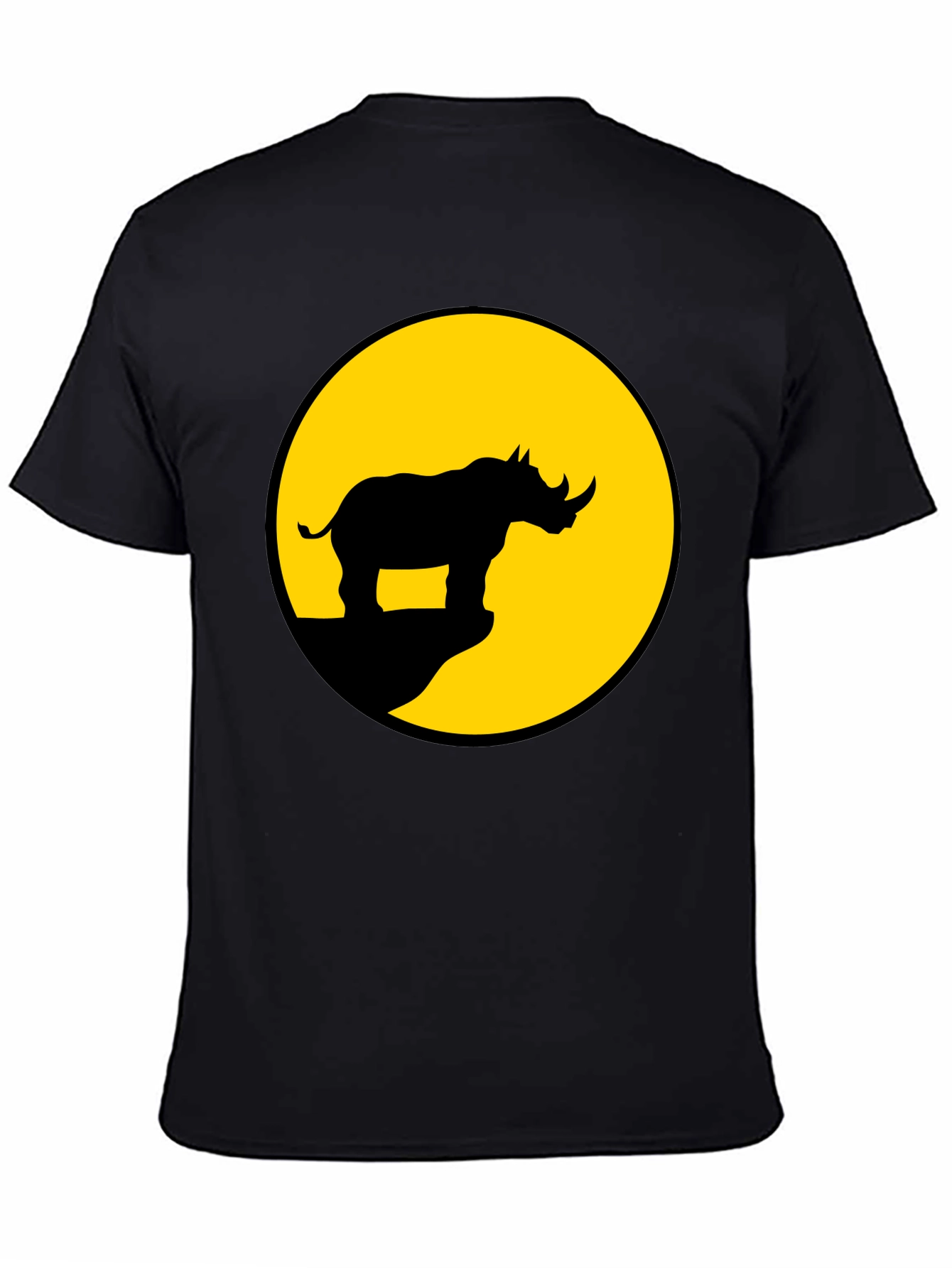 Rhino Silhouette Graphic Tee - Mens Black T-Shirt