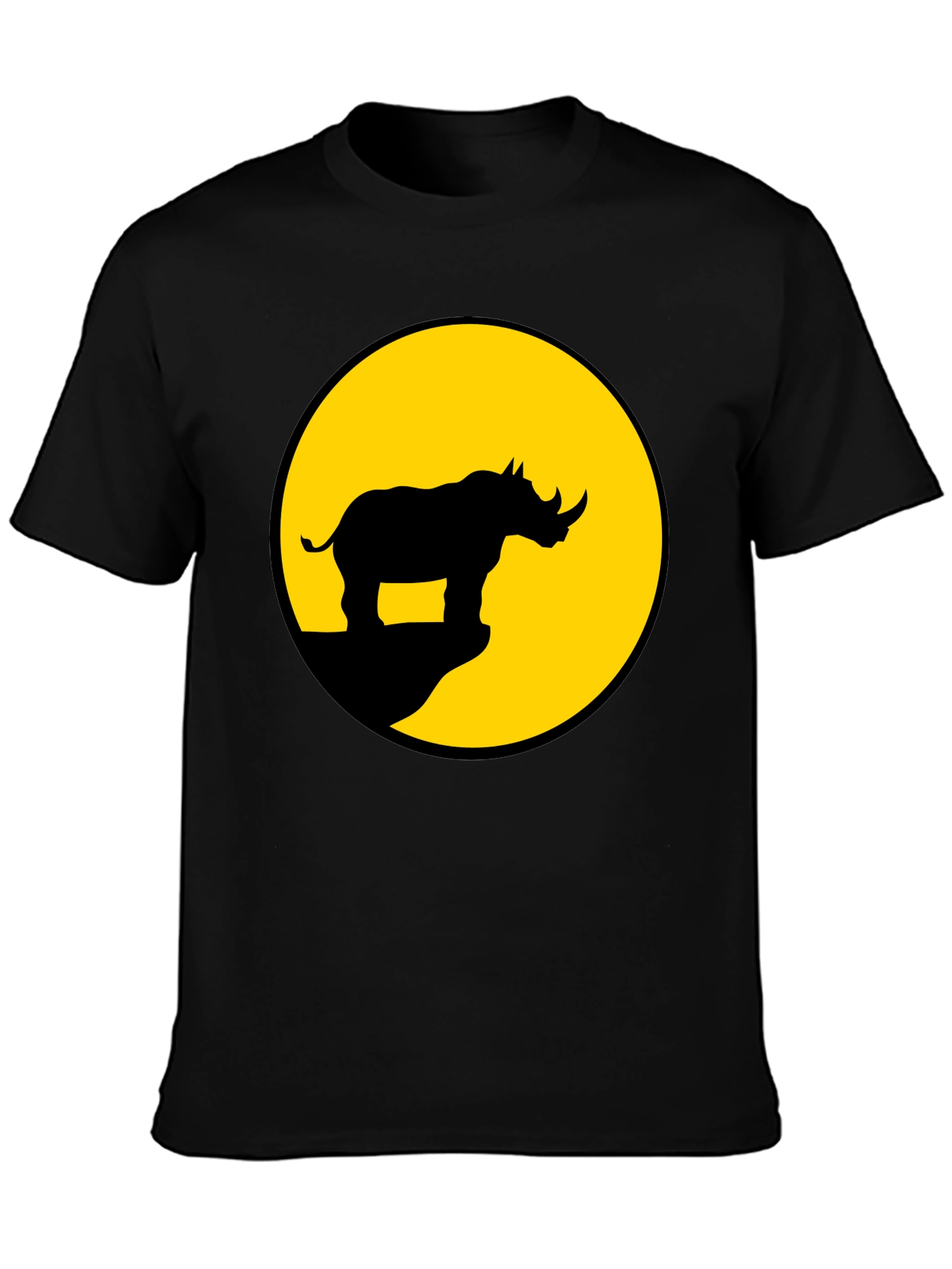 Rhino Silhouette Graphic Tee - Mens Black T-Shirt