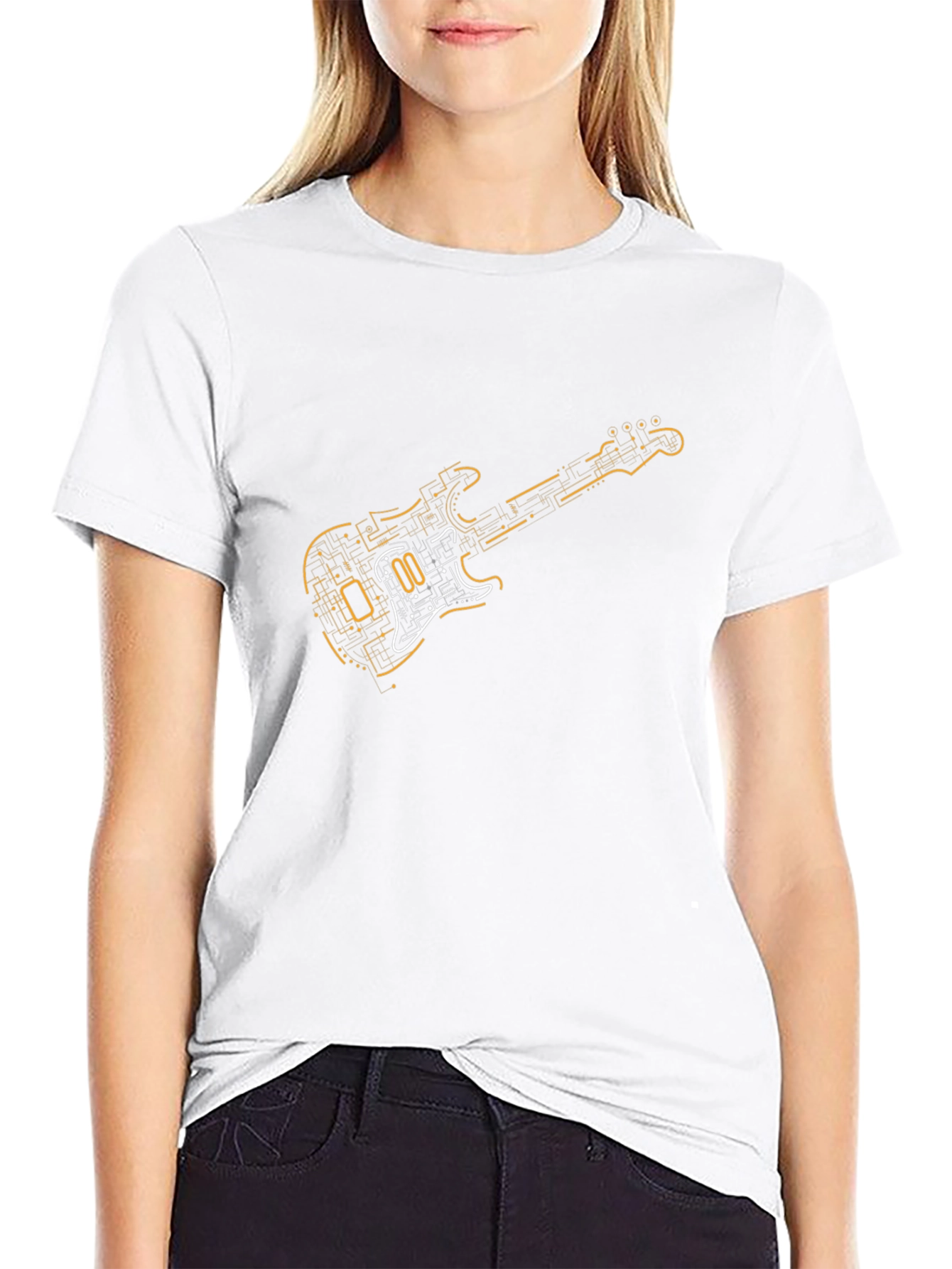 Circuit Guitar Black T-Shirt - Music Lover Gift