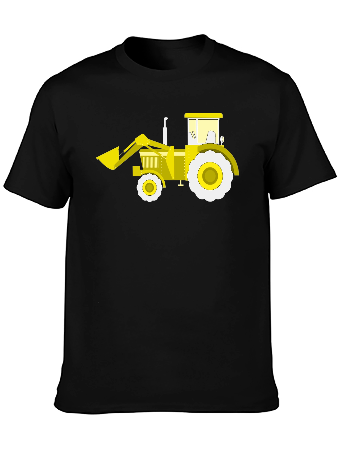 Tractor Graphic Tee - Black Cotton Crew Neck