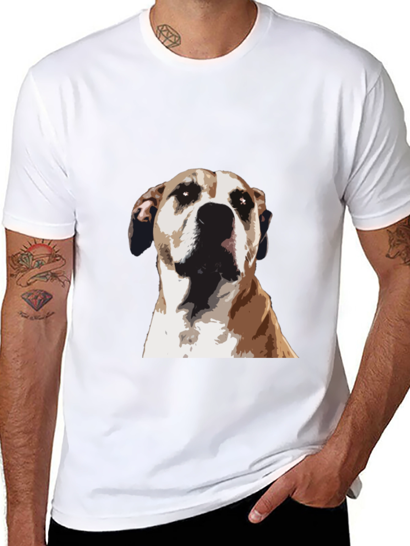 Dog Graphic Tee - Stylish Mens Black T-Shirt