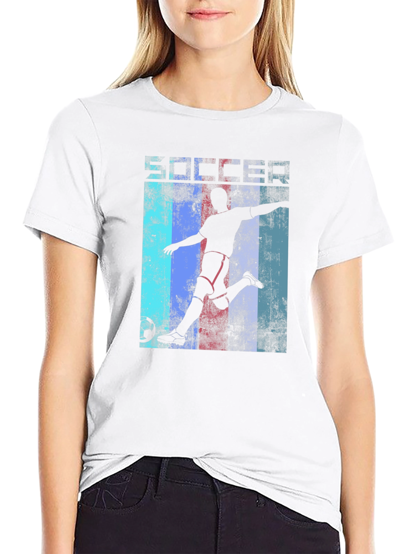 Soccer Silhouette Graphic T-Shirt