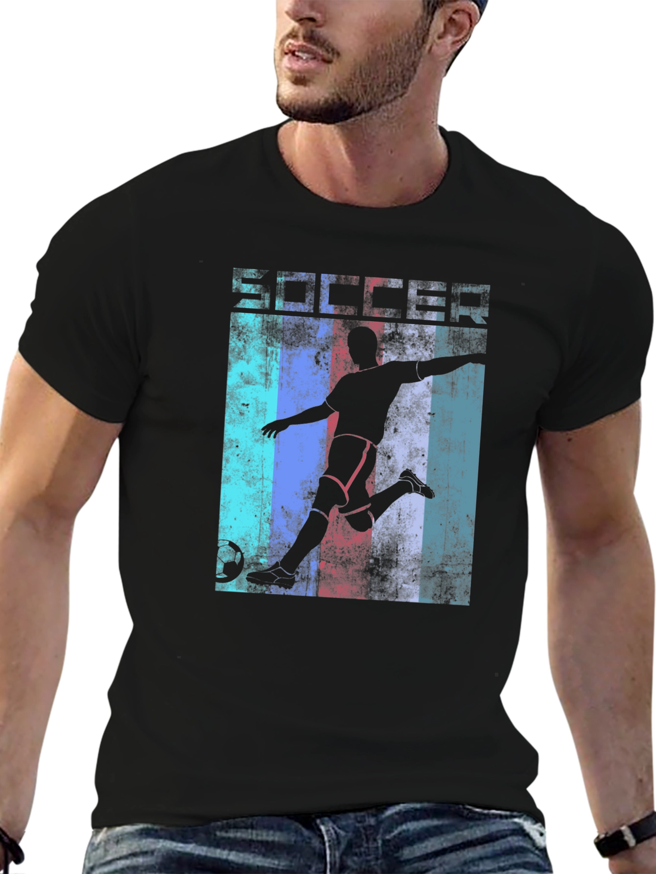 Soccer Silhouette Graphic T-Shirt