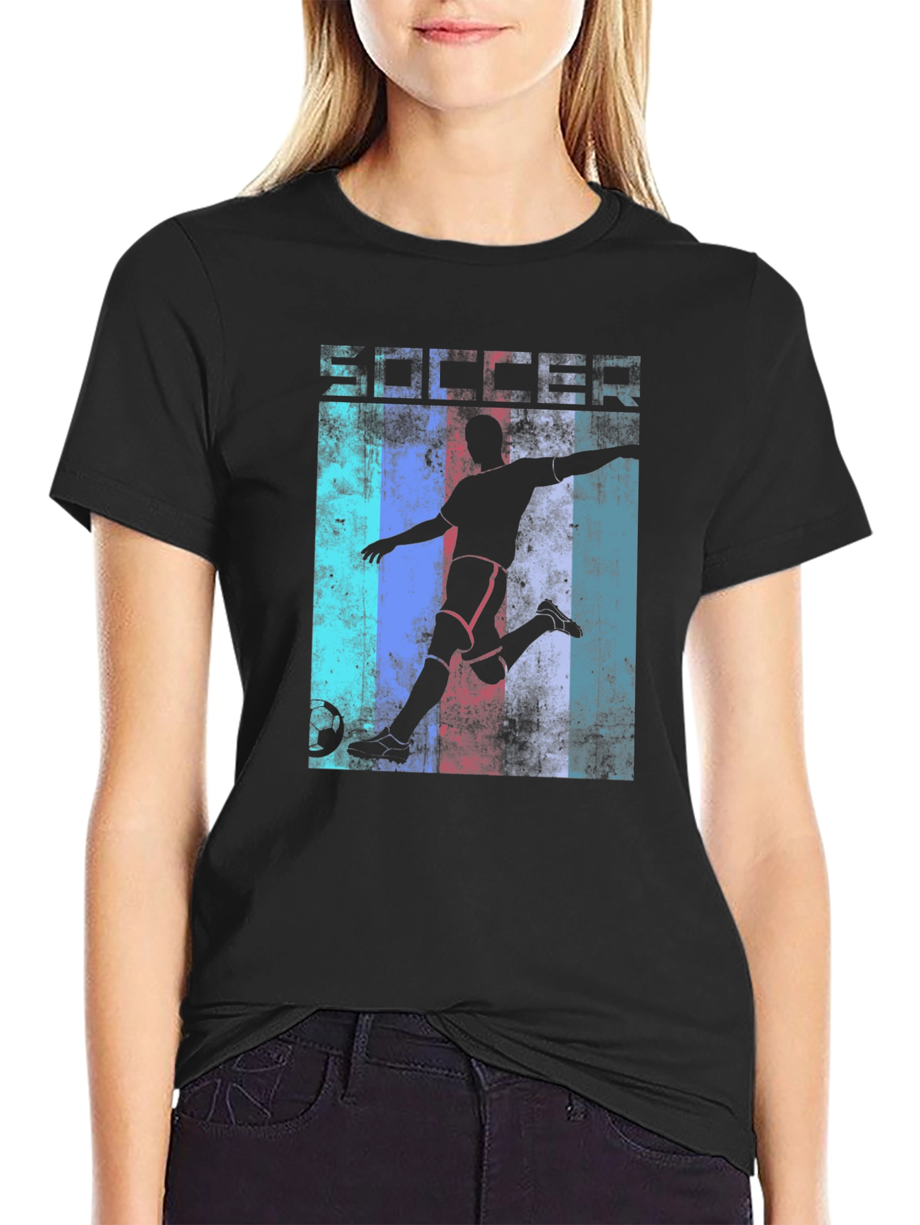 Soccer Silhouette Graphic T-Shirt