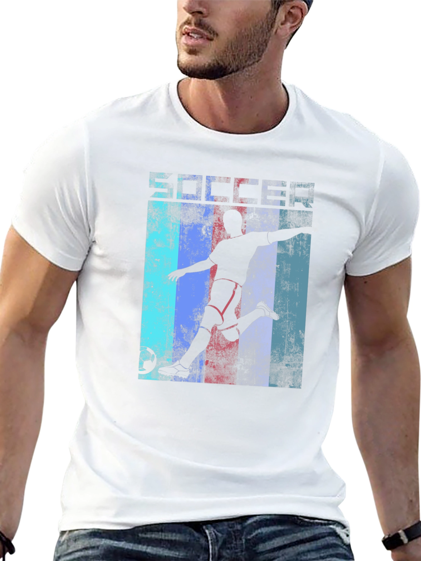 Soccer Silhouette Graphic T-Shirt