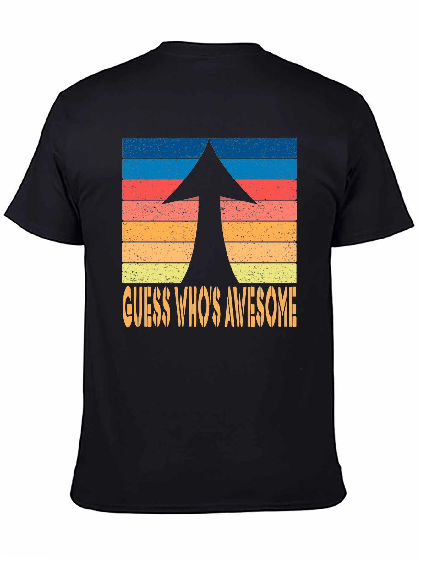 Guess Whos Awesome Retro Arrow Graphic T-Shirt