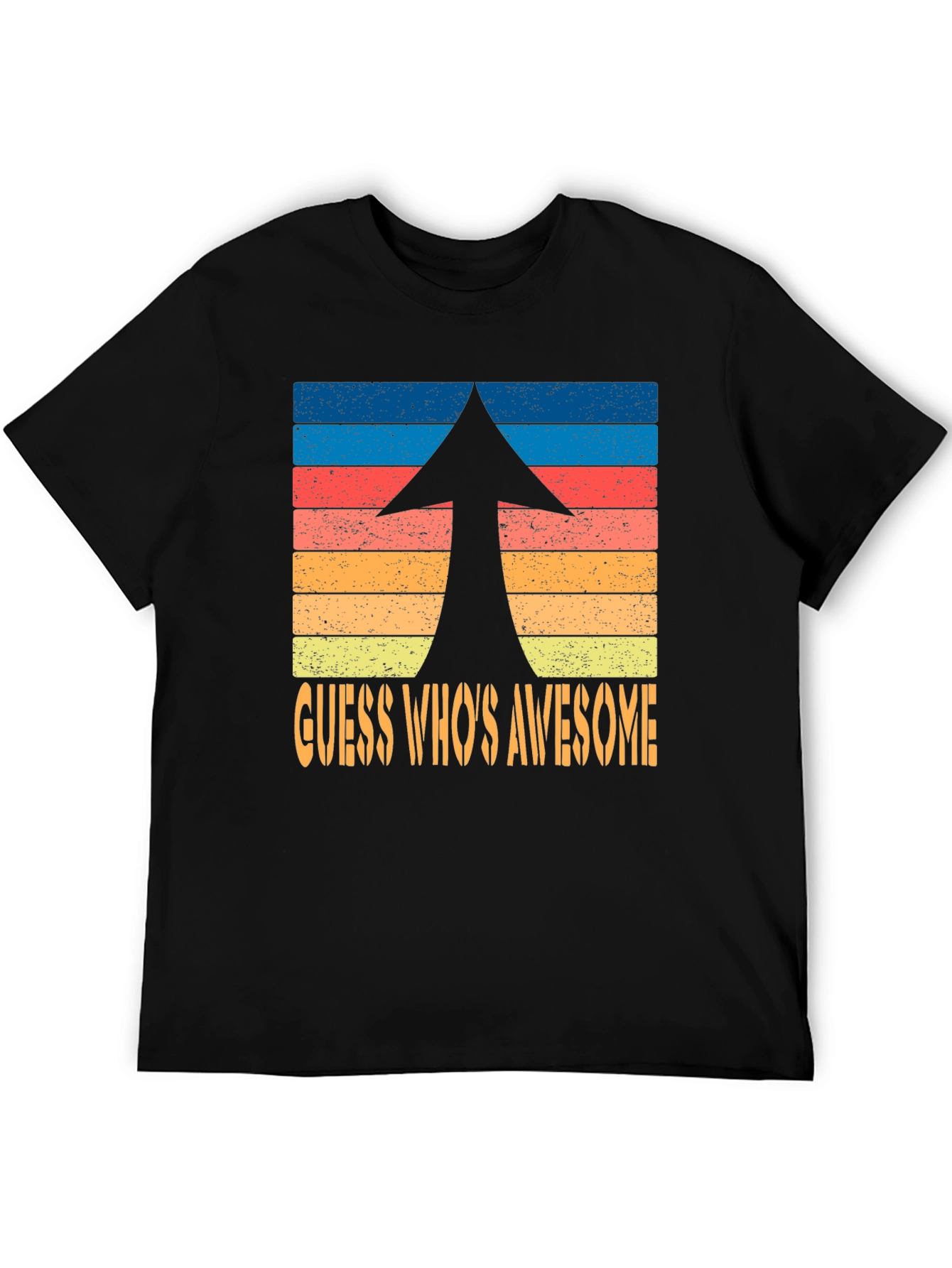 Guess Whos Awesome Retro Arrow Graphic T-Shirt