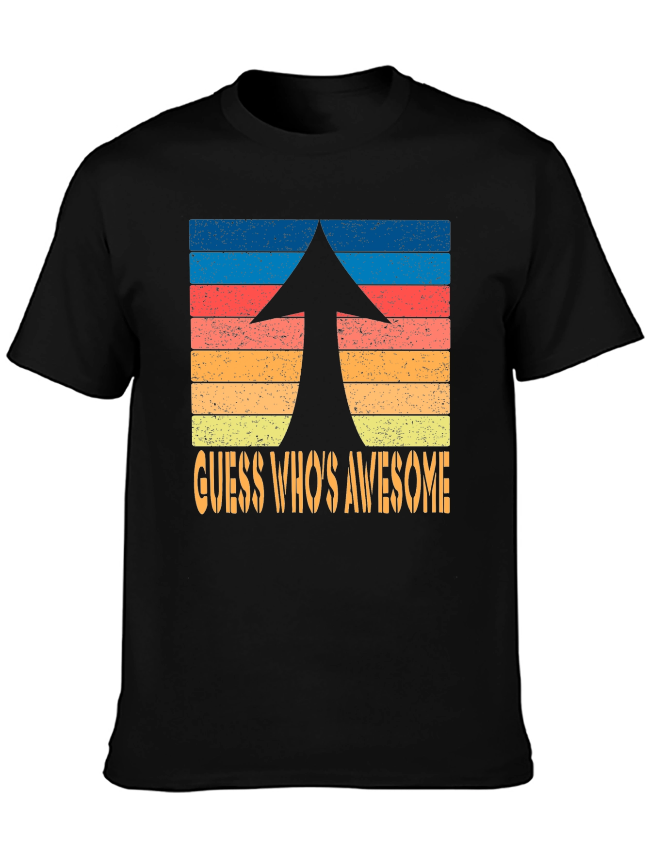 Guess Whos Awesome Retro Arrow Graphic T-Shirt