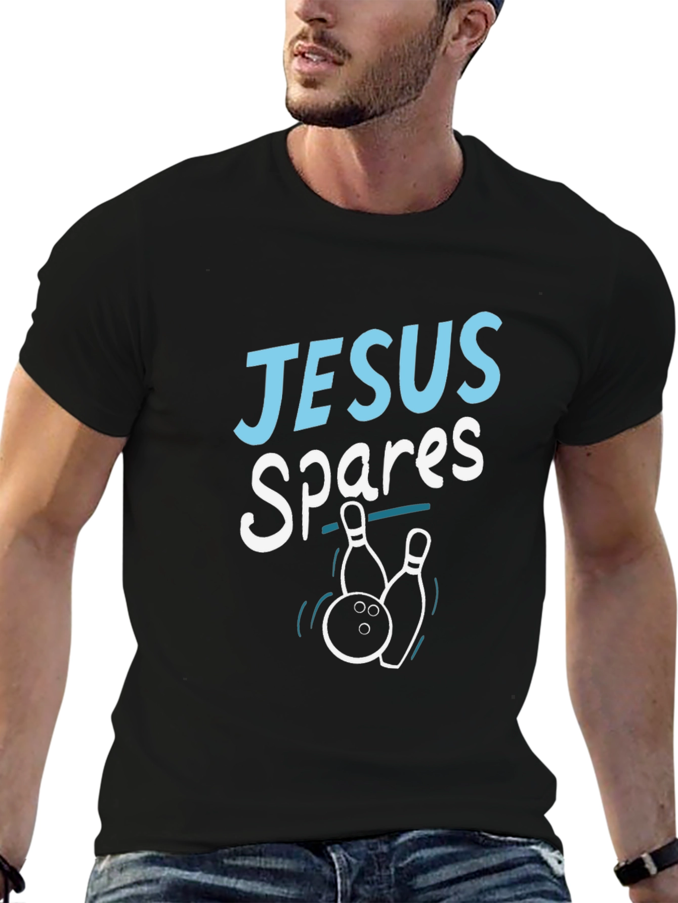 Jesus Spares T-Shirt - Bowling Humor Tee