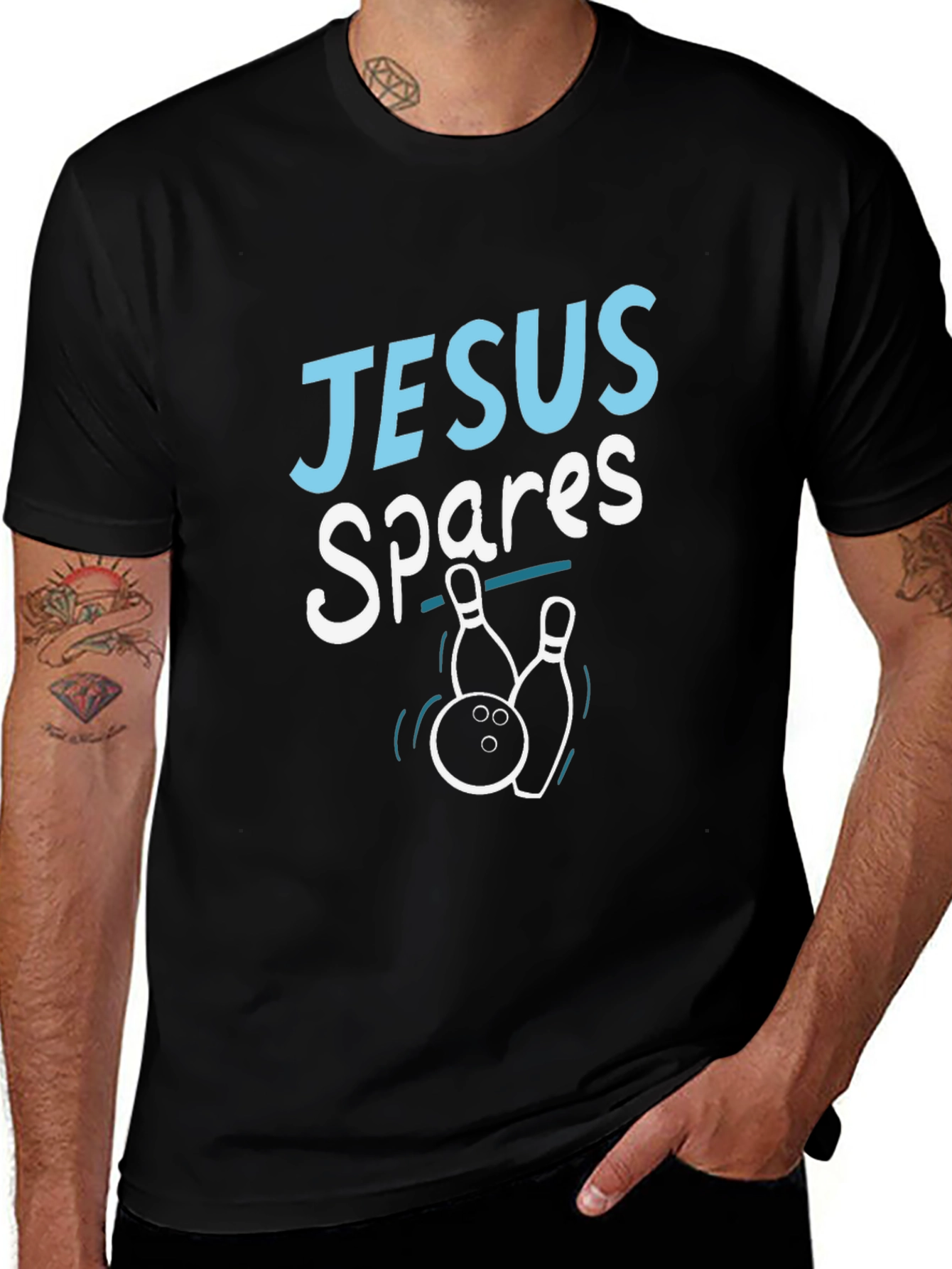 Jesus Spares T-Shirt - Bowling Humor Tee
