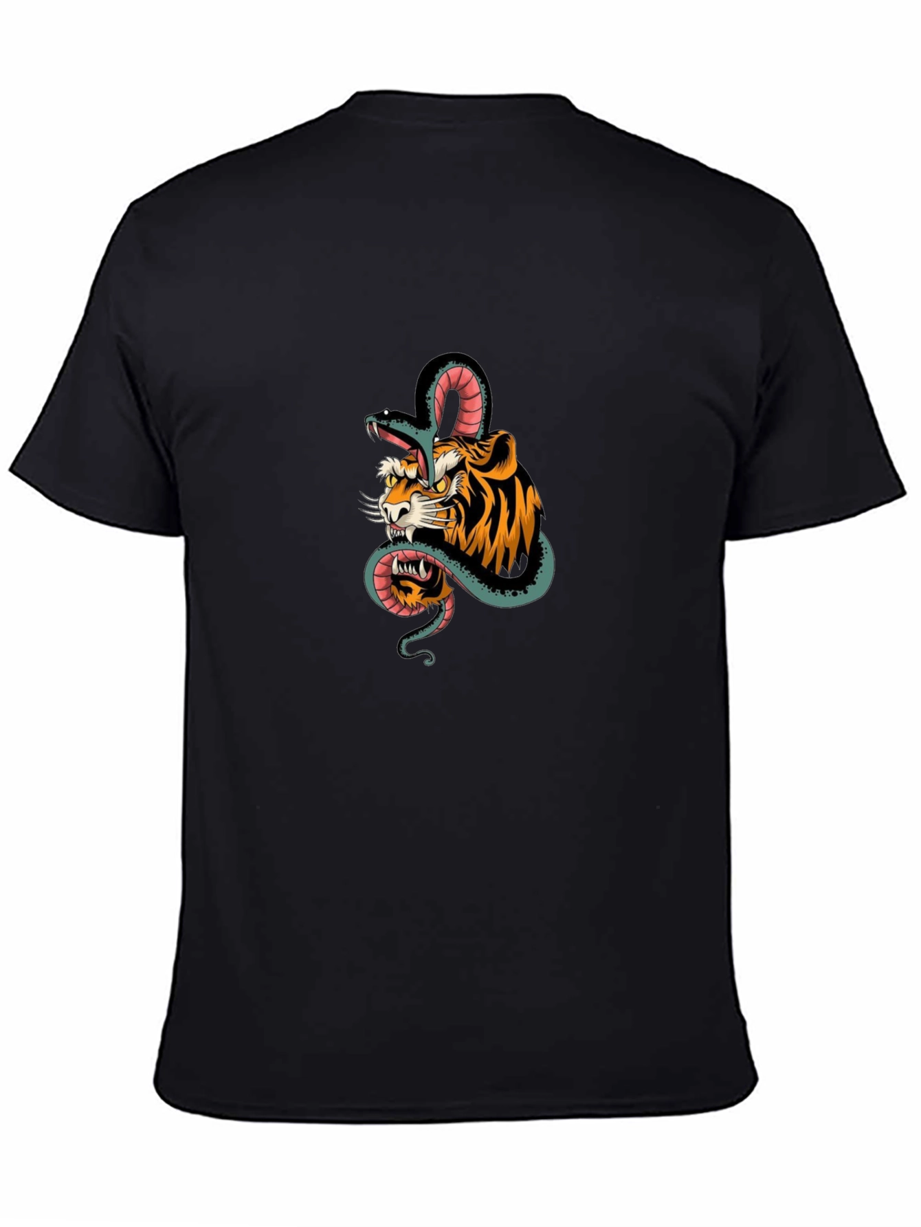Tiger & Snake Graphic Black Tee