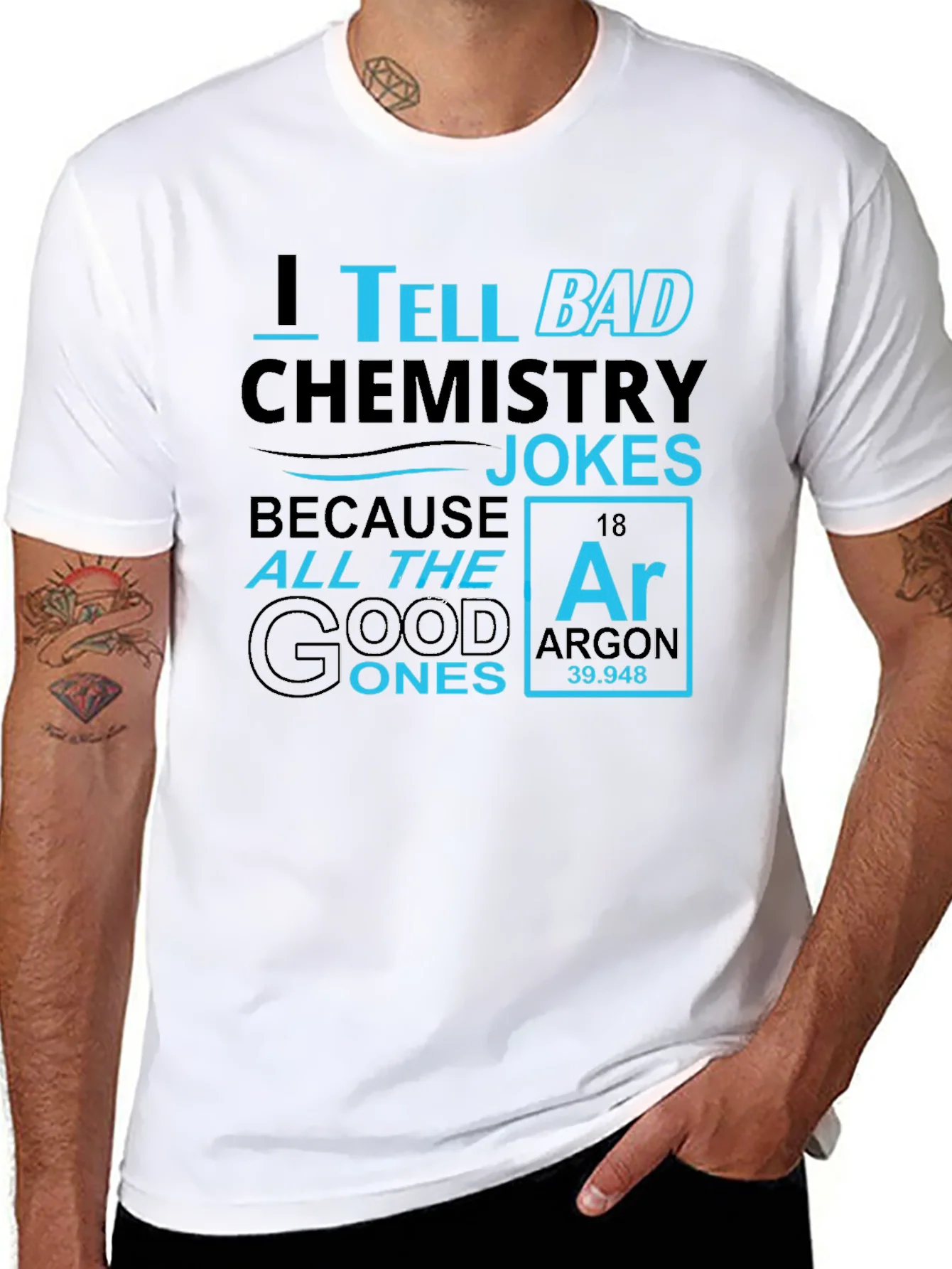 Chemistry Jokes Graphic T-Shirt - Black Cotton Tee