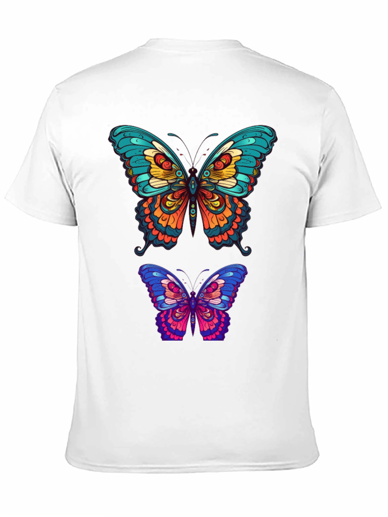 Butterfly Graphic Tee - Vibrant Mens Black T-Shirt