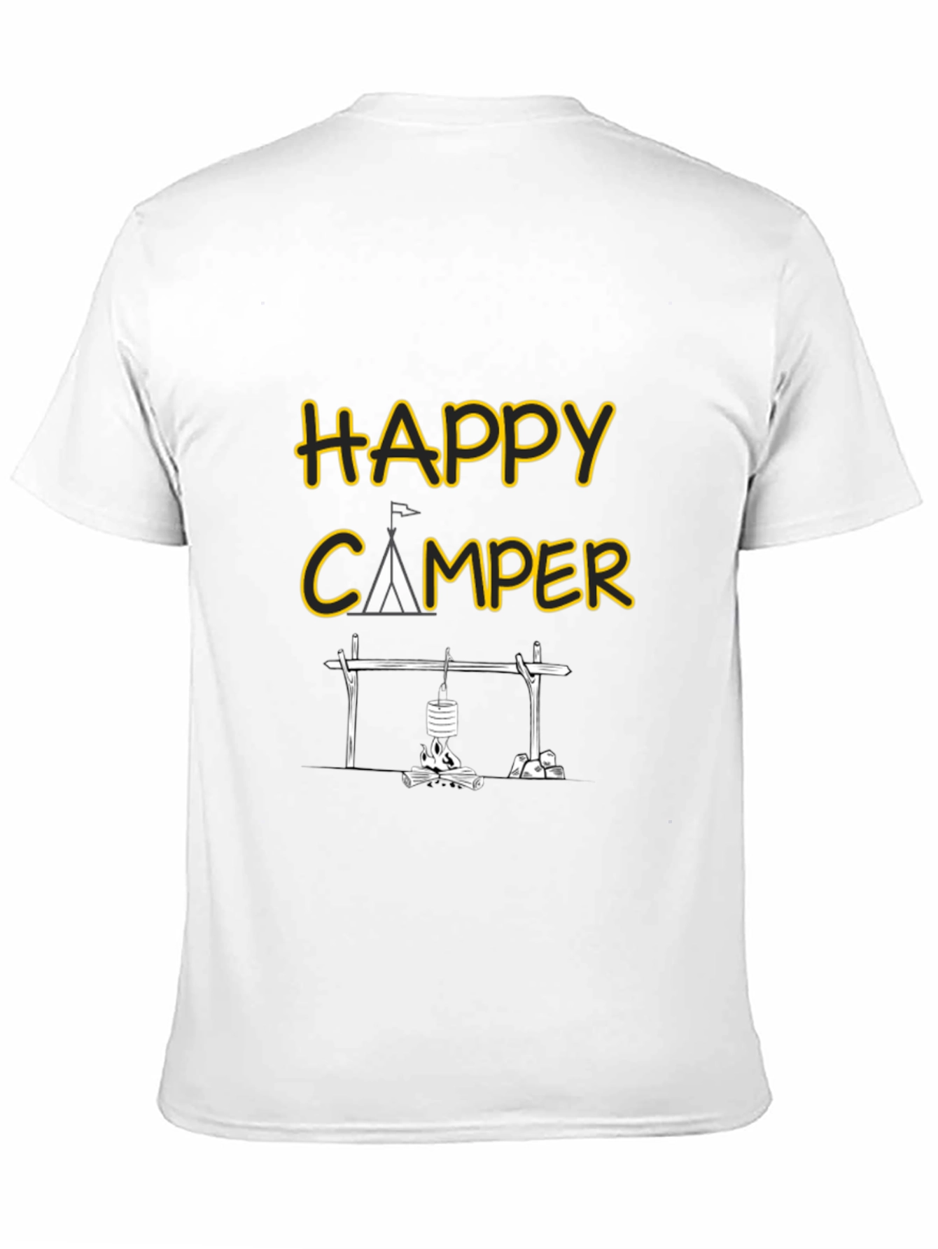 Happy Camper Graphic Tee - Black Camping T-Shirt