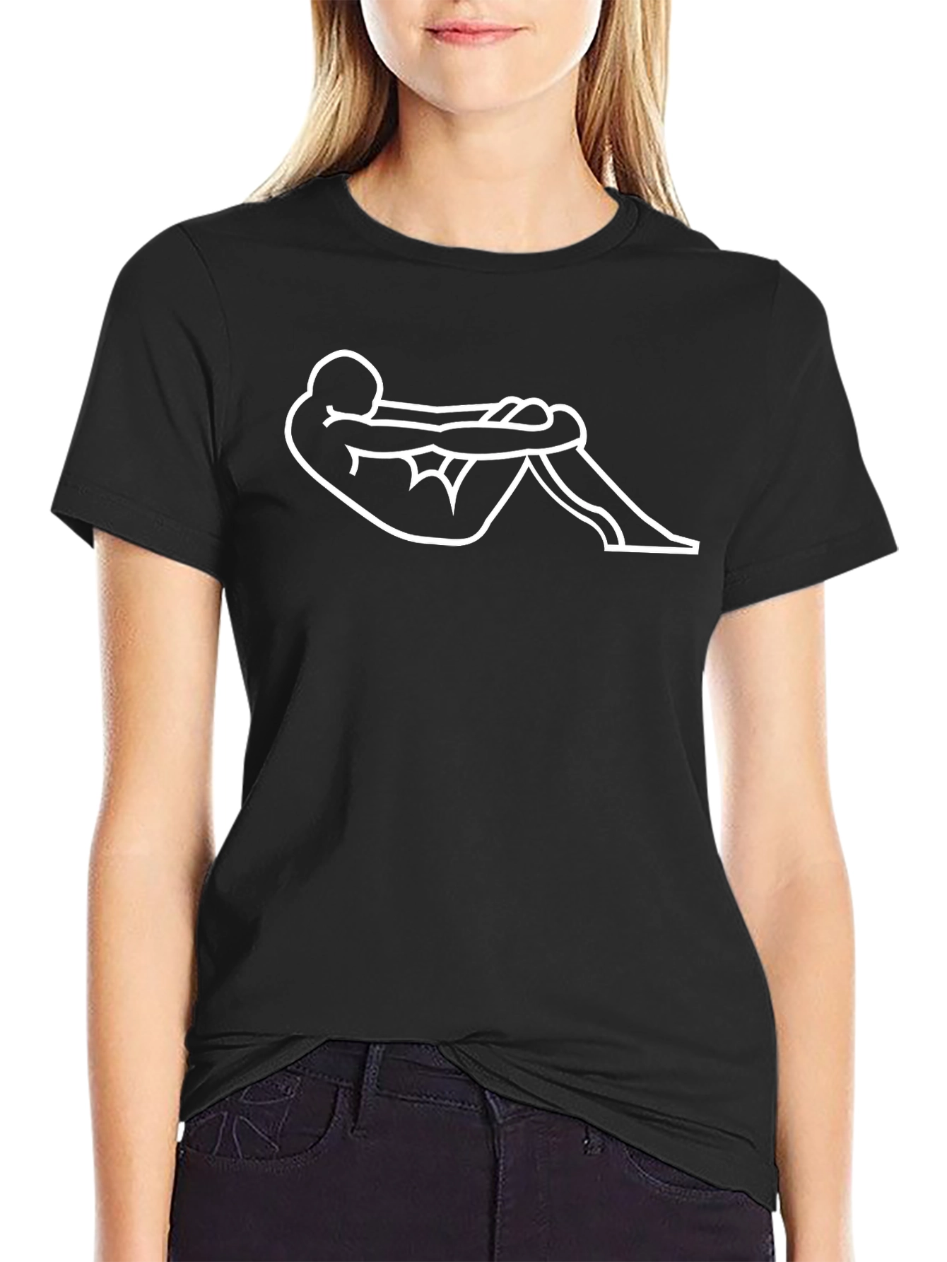 Relaxed Pose Graphic Tee - Black Casual Comfort