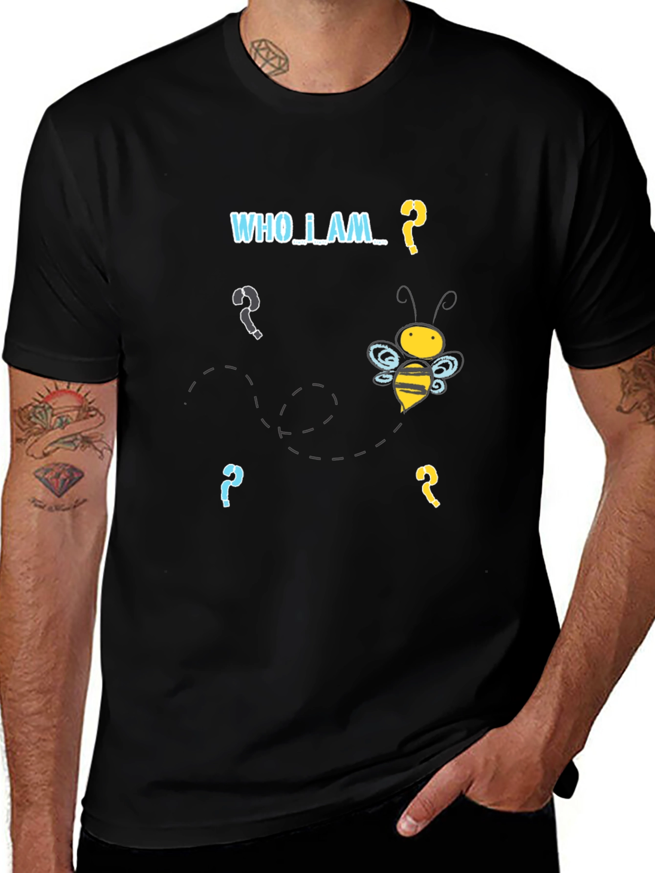 Who Am I Bee T-Shirt - Black Graphic Tee