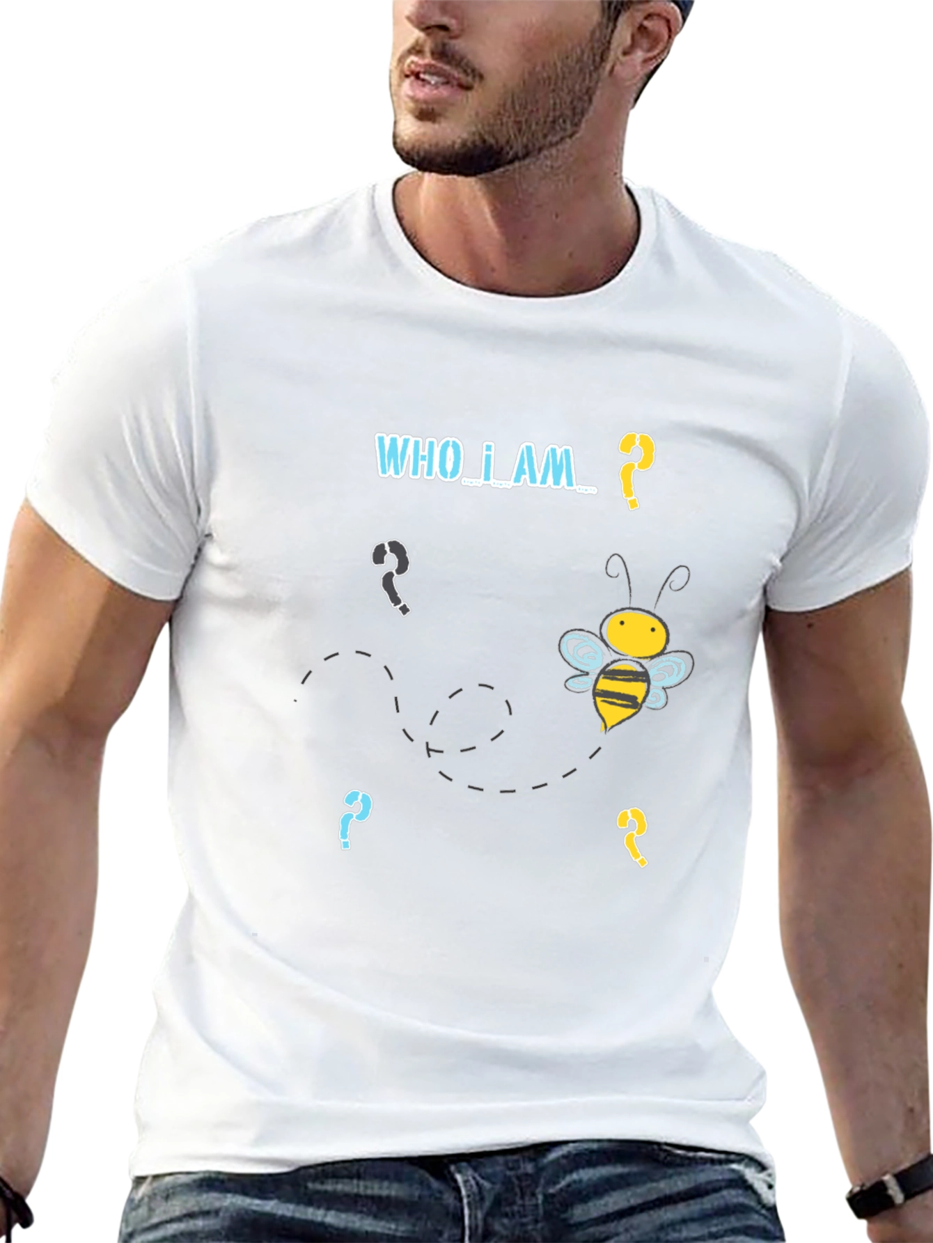 Who Am I Bee T-Shirt - Black Graphic Tee