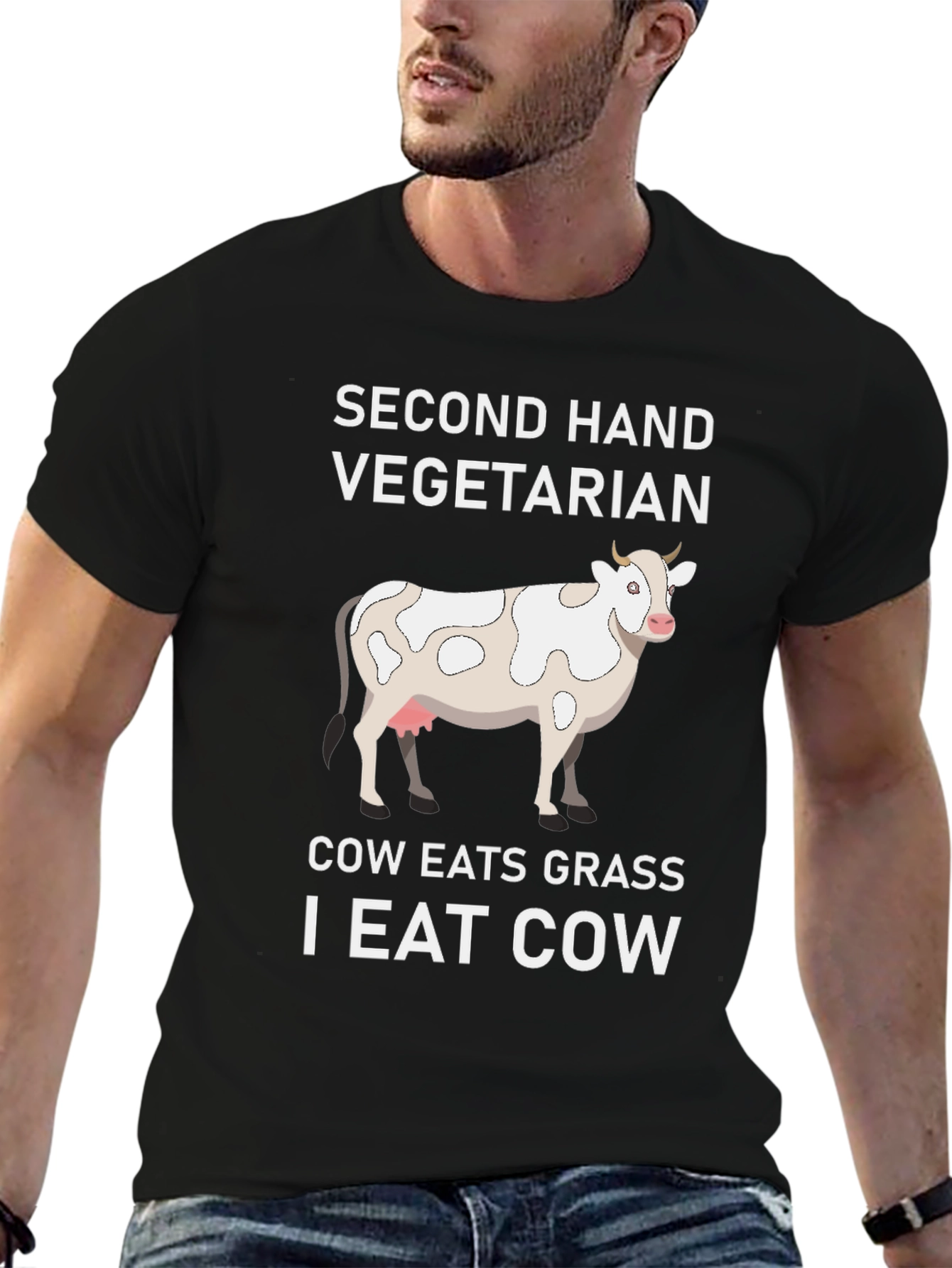 Second Hand Vegetarian Cow Graphic Tee