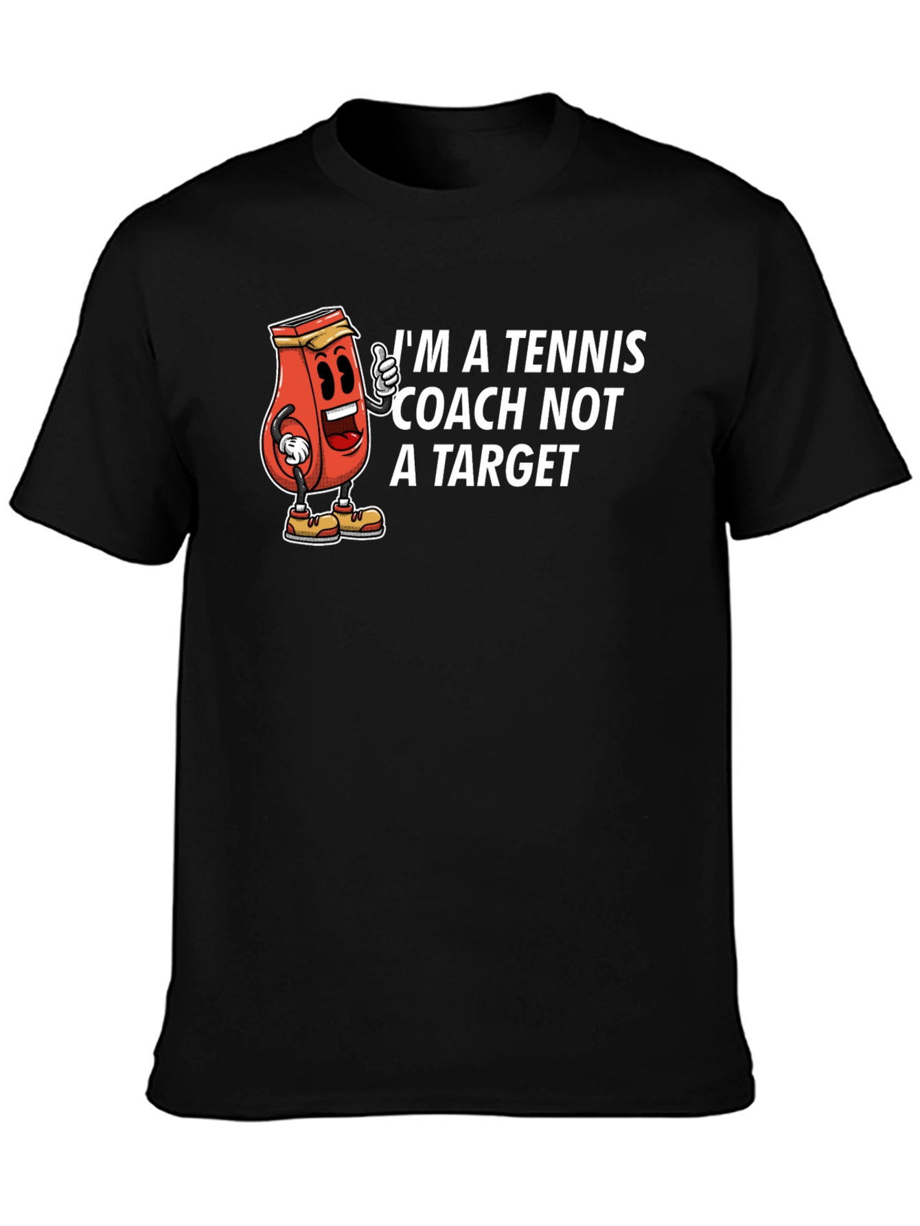 Tennis Coach Cartoon Graphic T-Shirt