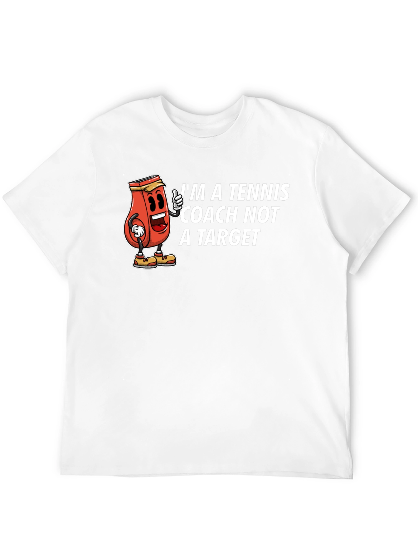 Tennis Coach Cartoon Graphic T-Shirt