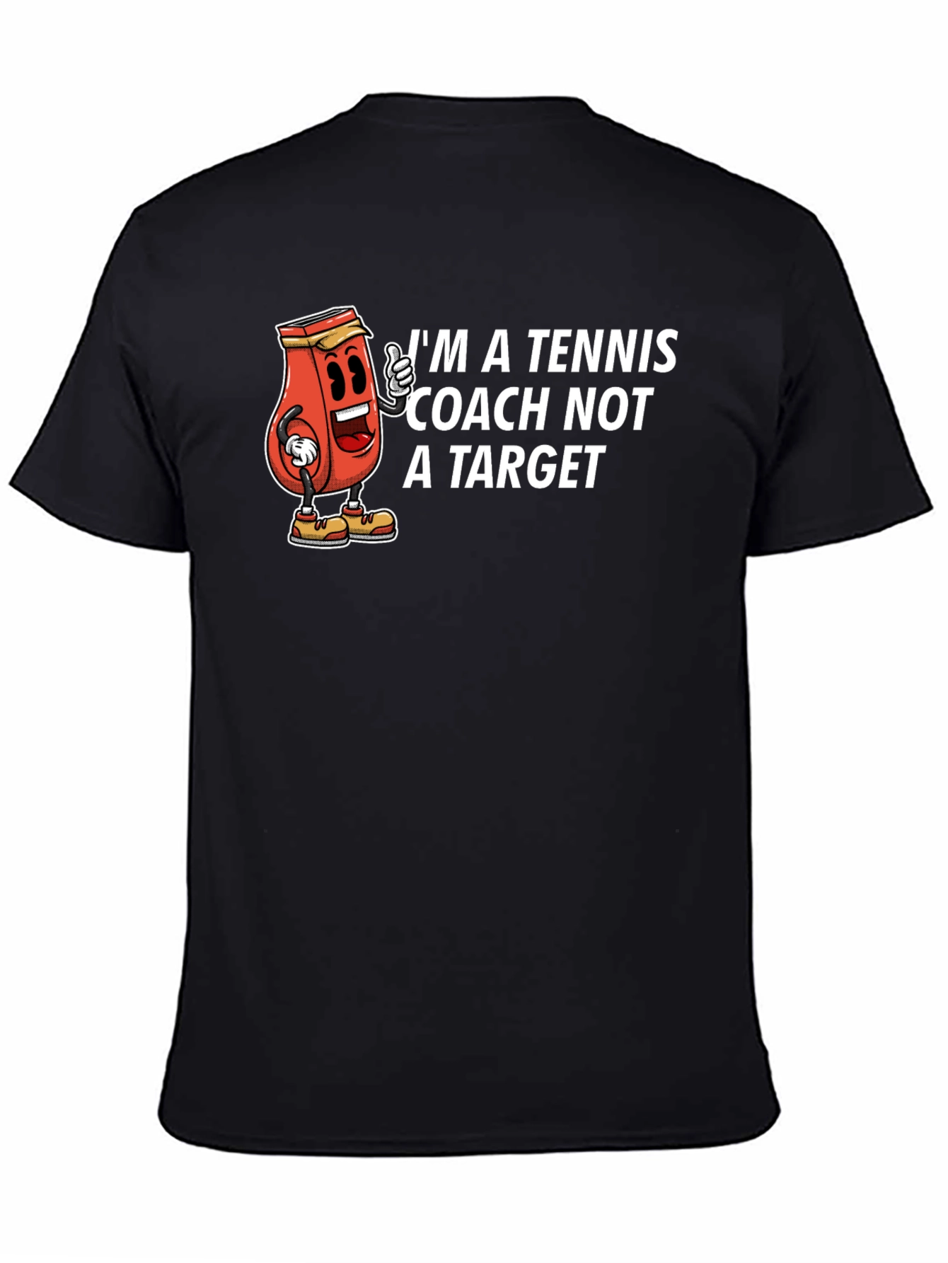 Tennis Coach Cartoon Graphic T-Shirt