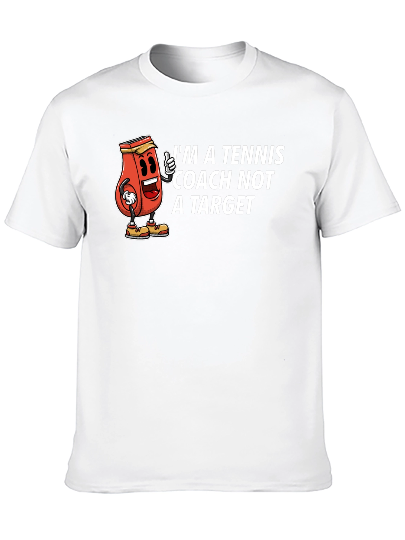 Tennis Coach Cartoon Graphic T-Shirt
