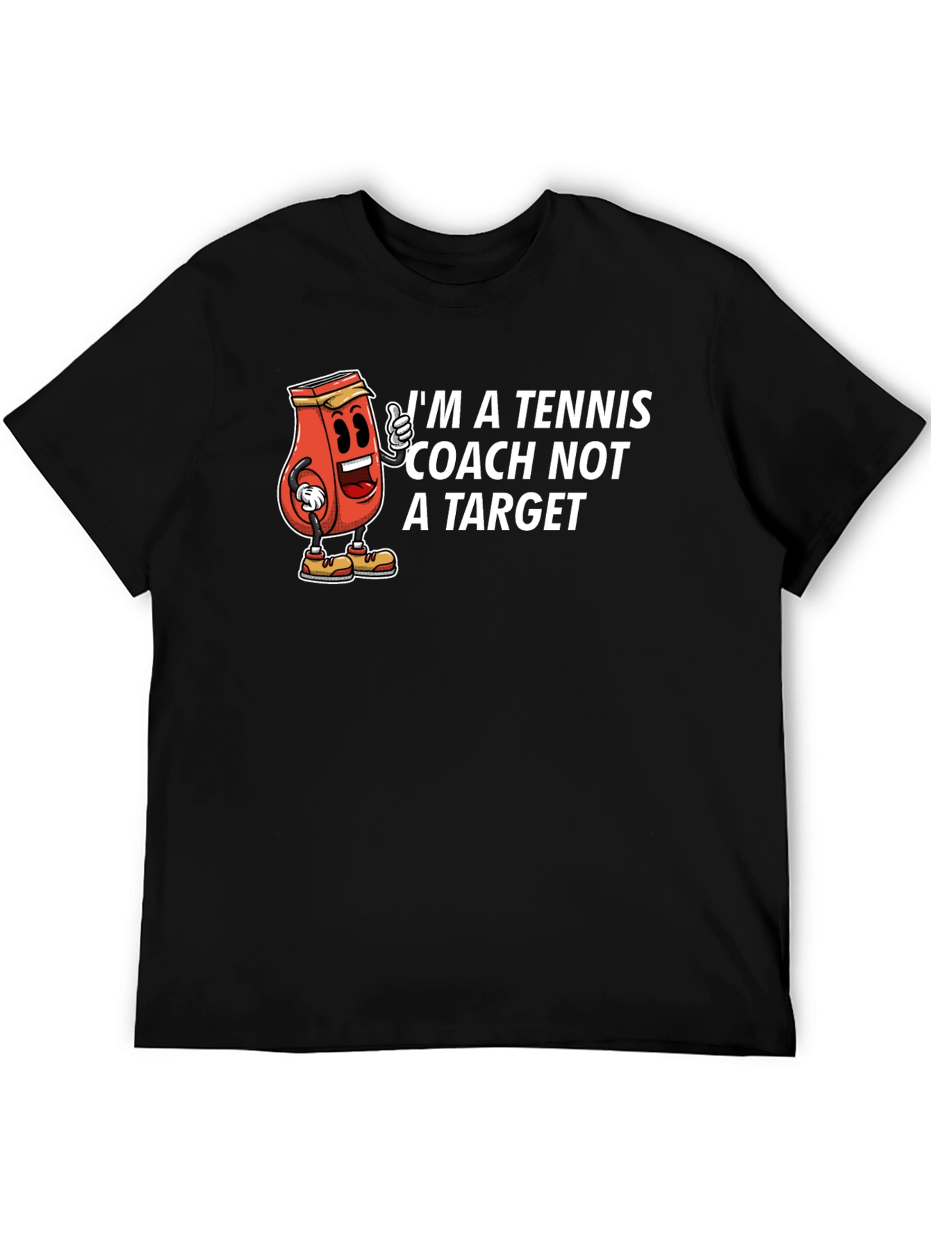 Tennis Coach Cartoon Graphic T-Shirt
