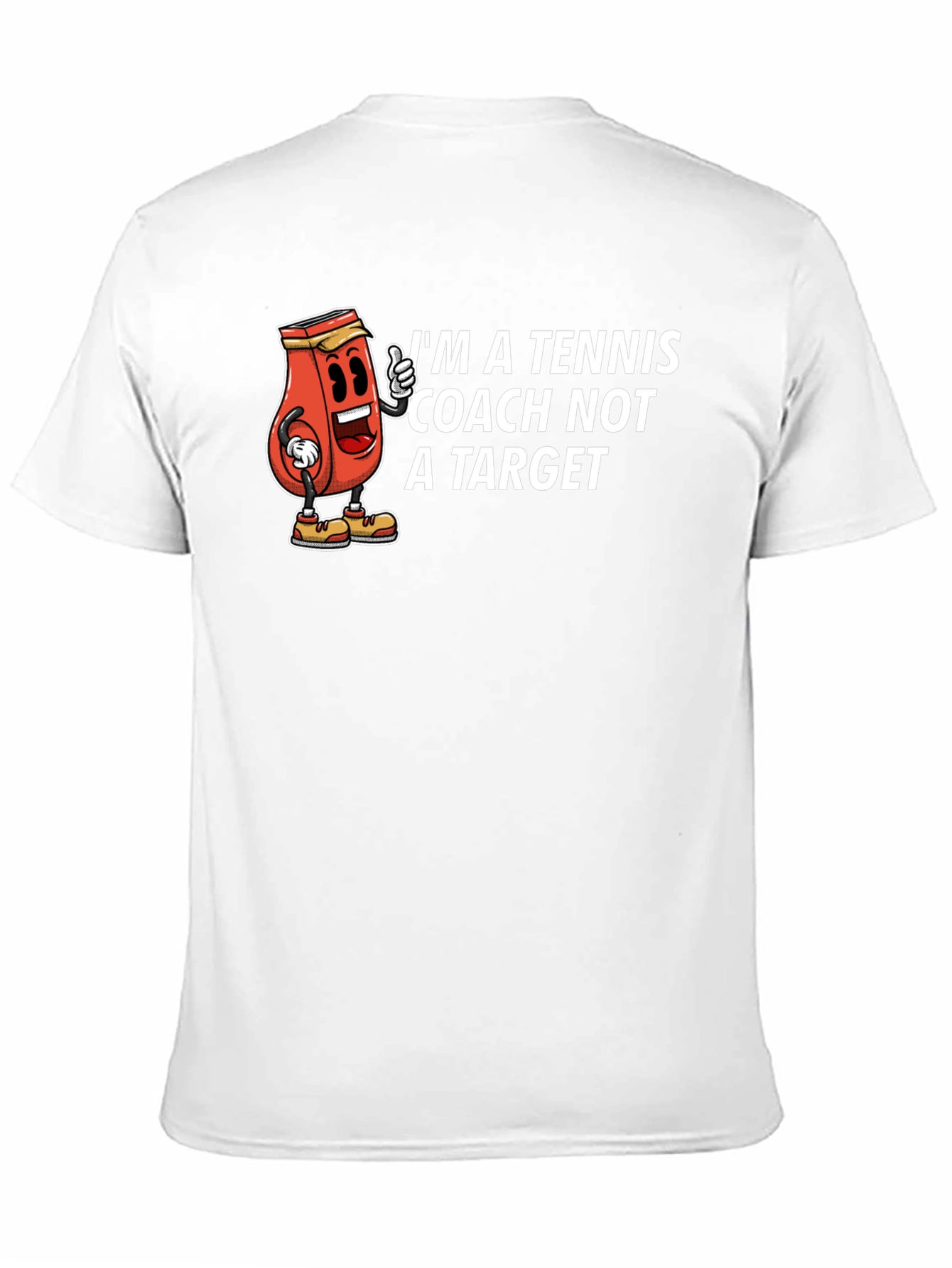 Tennis Coach Cartoon Graphic T-Shirt