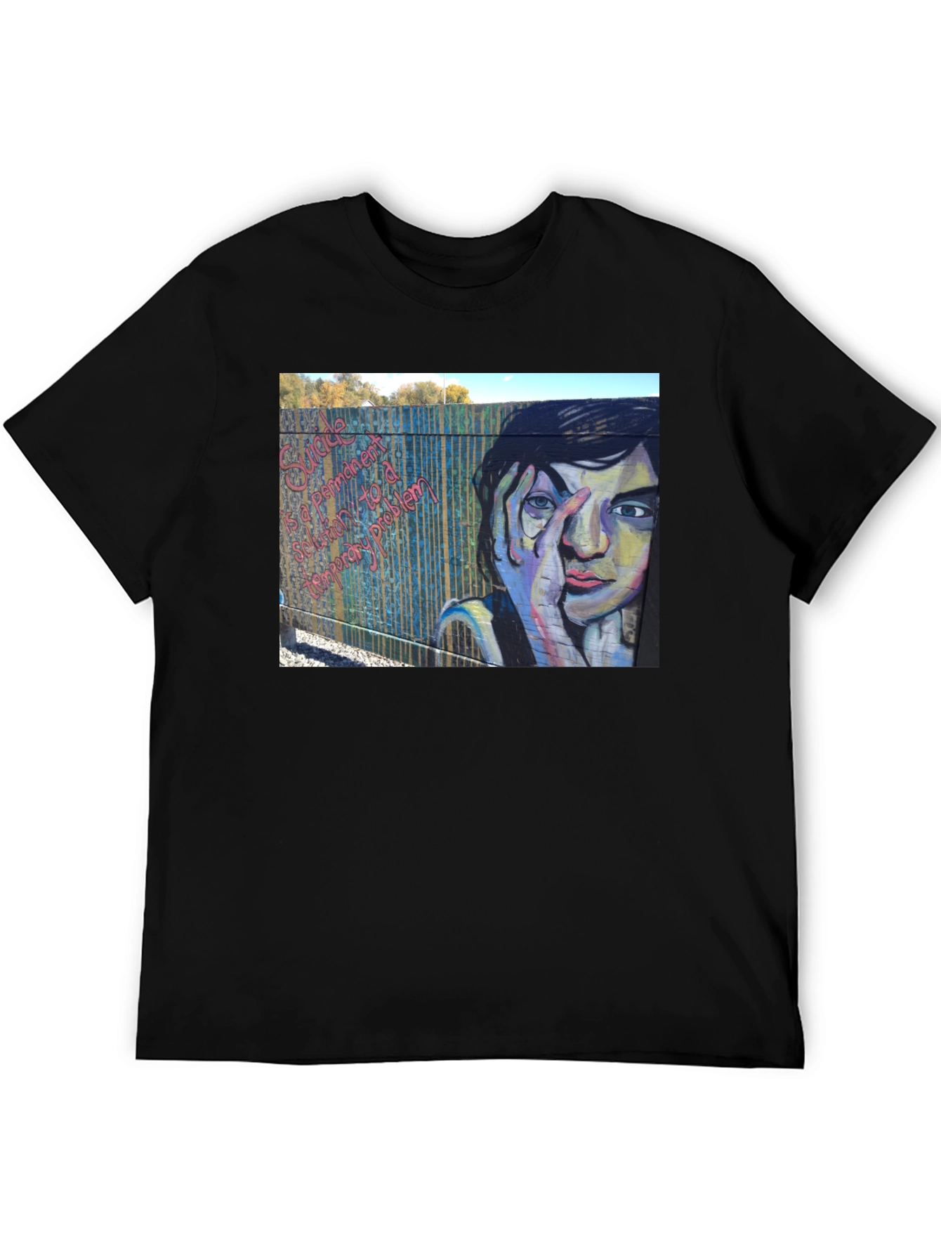 Unique Graphic Tee - Graffiti Art Black T-Shirt
