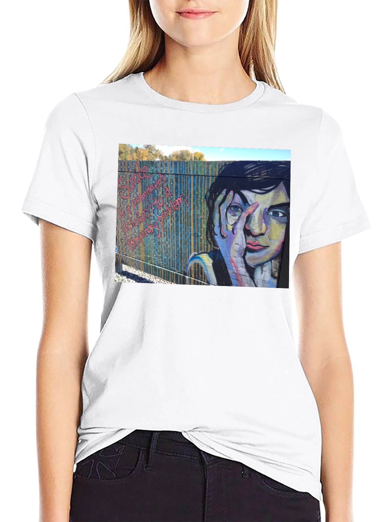 Unique Graphic Tee - Graffiti Art Black T-Shirt