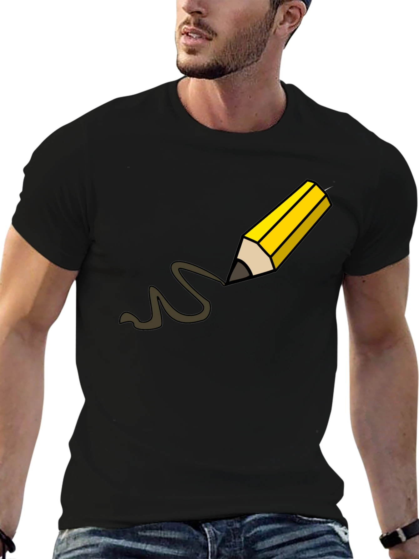 Pencil Drawing Black T-Shirt