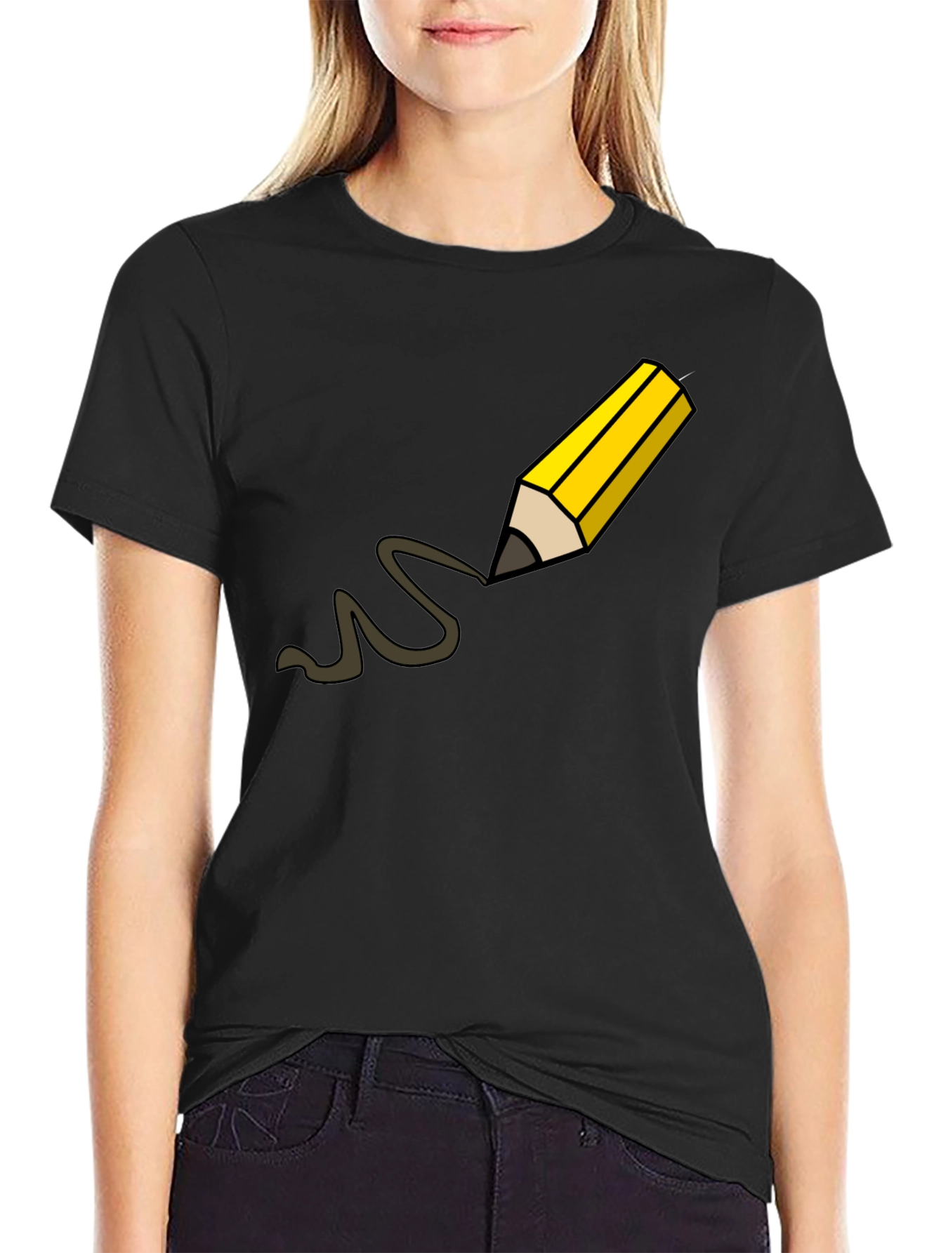 Pencil Drawing Black T-Shirt